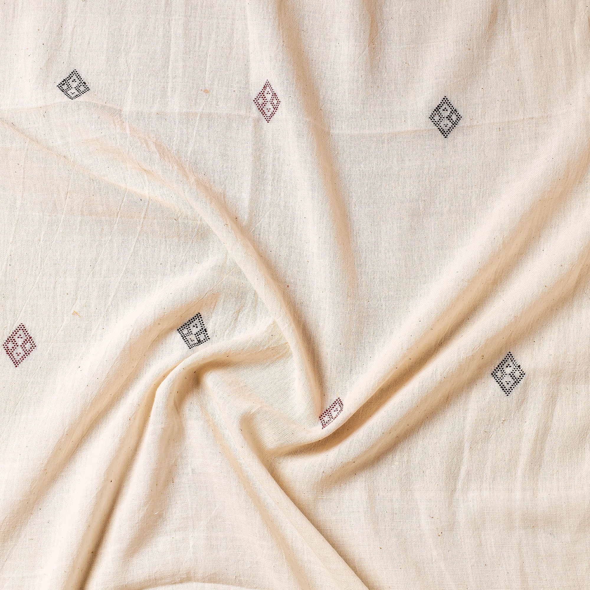 KACHCHH JI CHHAAP Beige - Organic Kala Cotton Handloom Buti Precut Fabric - view 2
