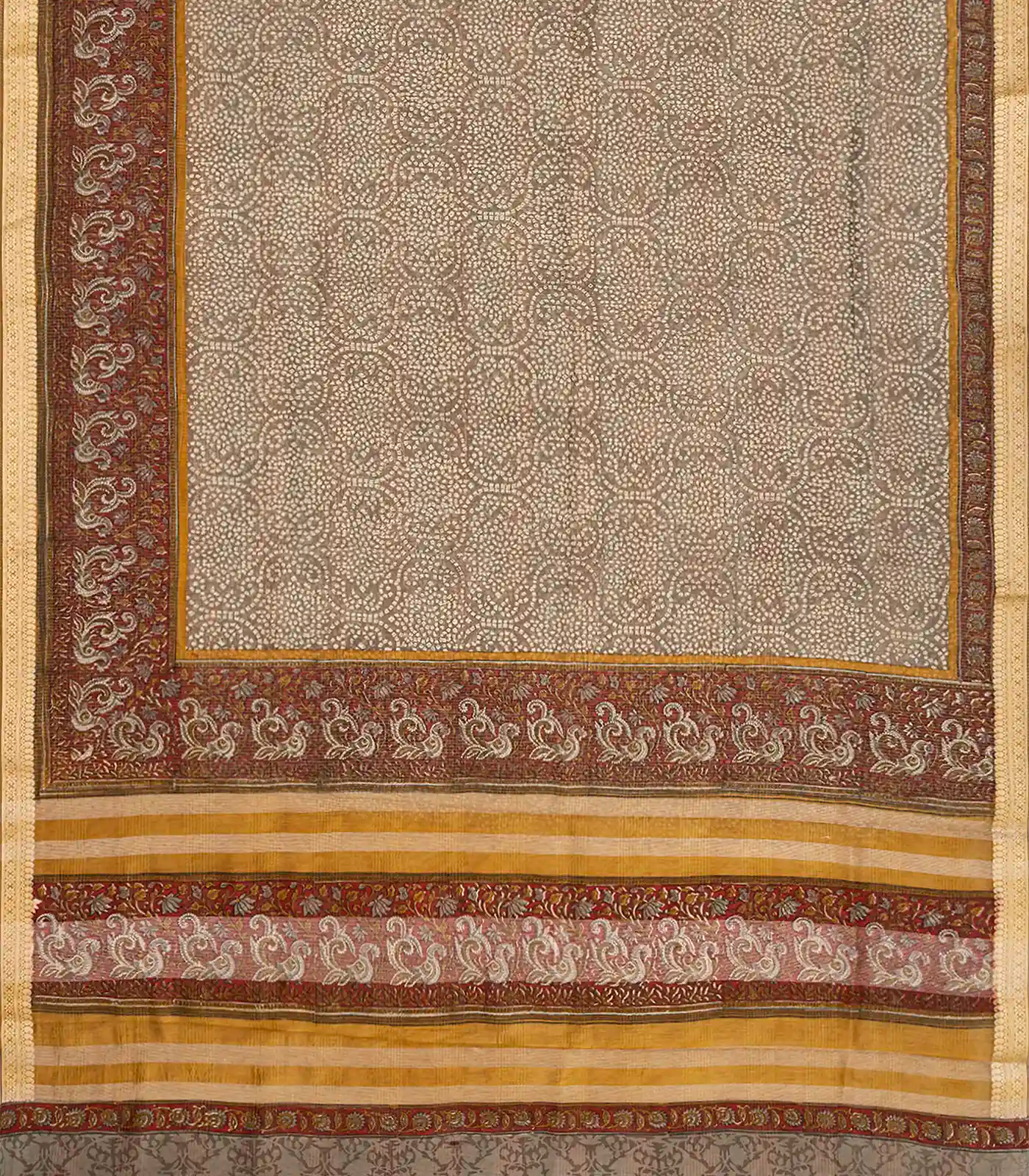RmKV Grey Woven Chanderi Cotton Saree With Printed Motifs-Grey - view 2