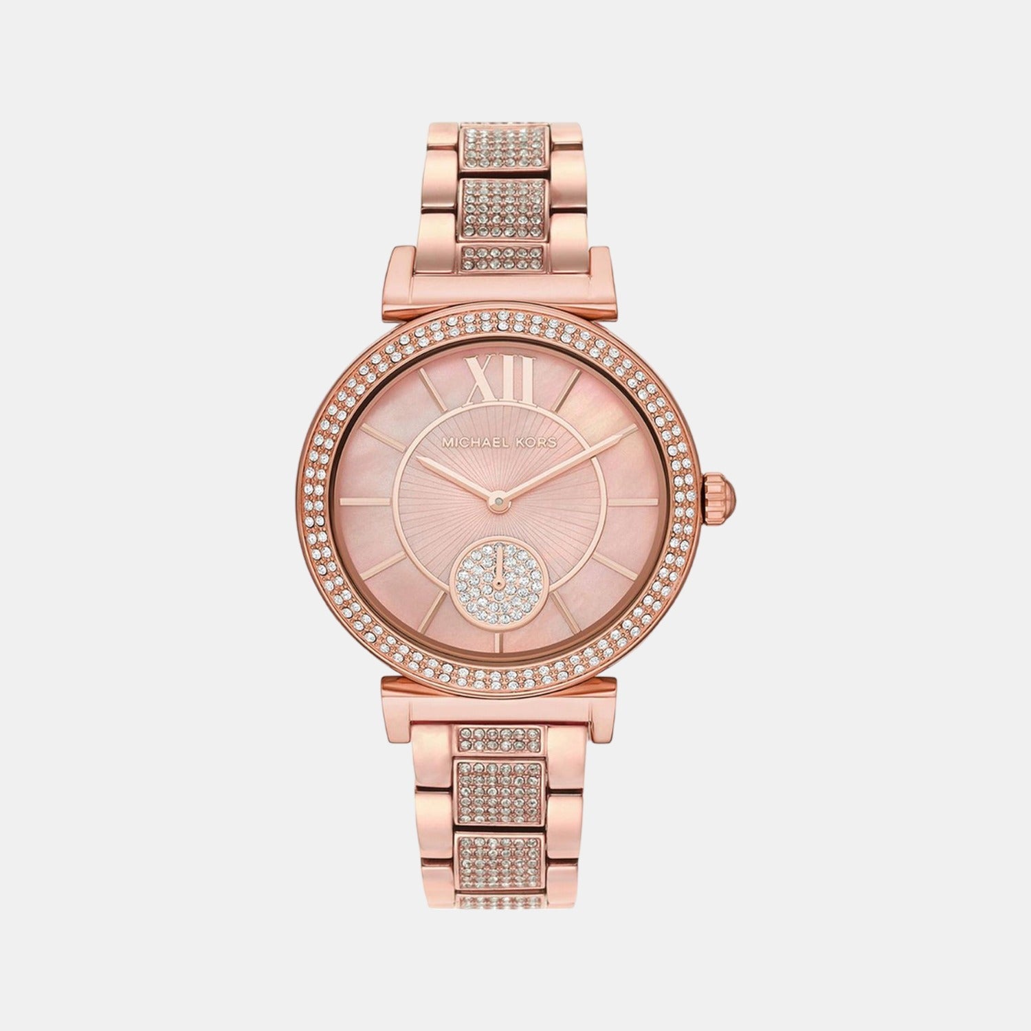 Michael Kors Abbey Women Quartz Pink Dial Analog Stainless Steel Watch MK4617