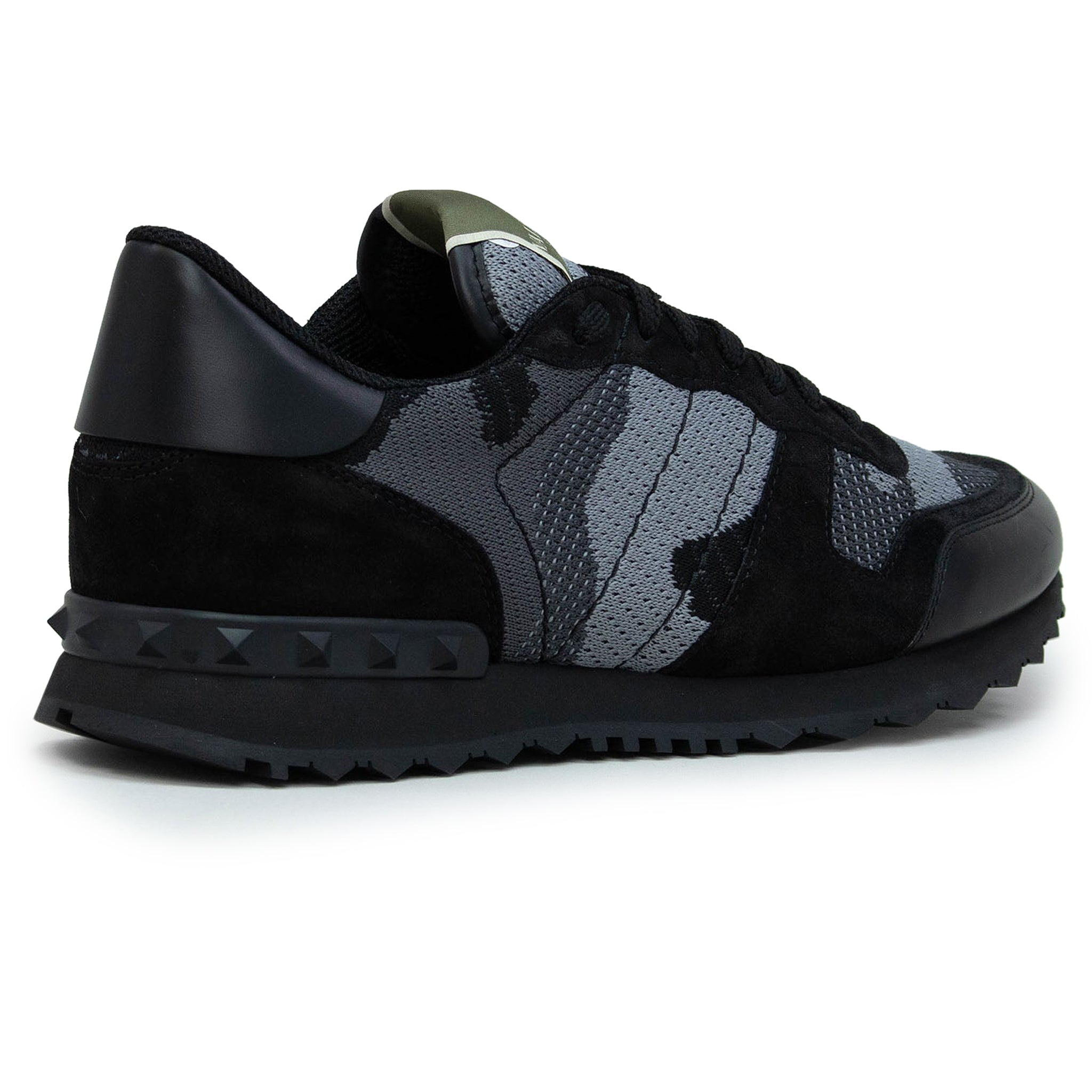 Valentino Rockrunner Camouflage Black Mesh Sneaker - view 3