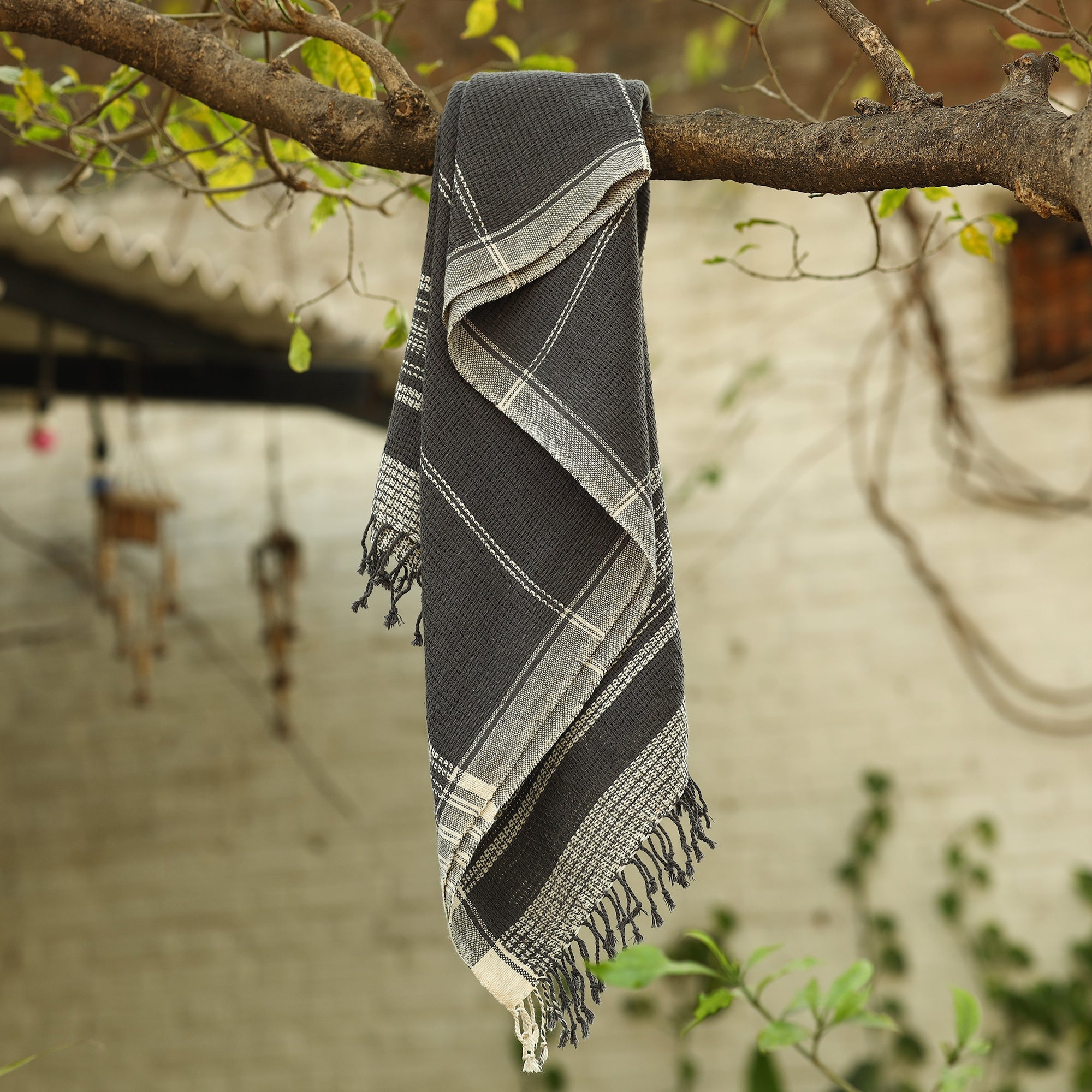KACHCHH JI CHHAAP Black - Organic Kala Cotton Pure Handloom Towel