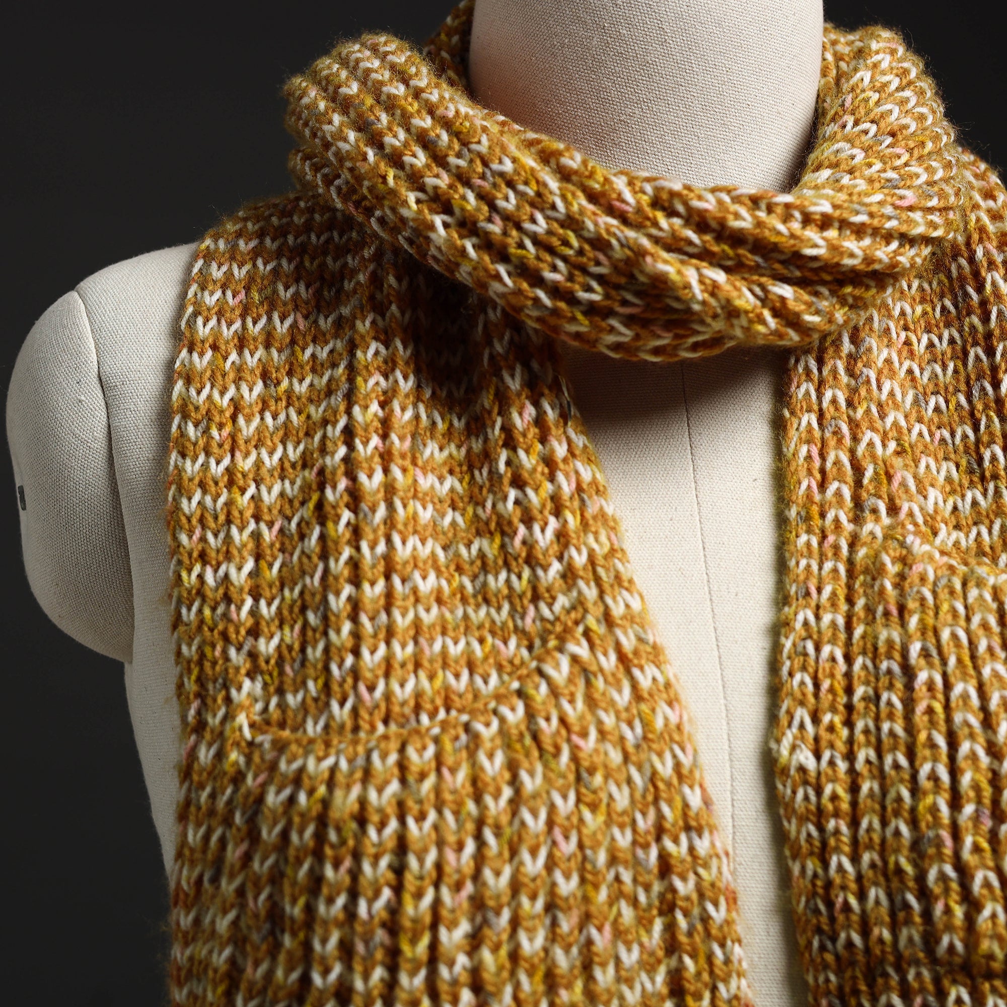 KILMORA Brown - Kumaun Hand Knitted Woolen Muffler with Pockets 85 - view 2