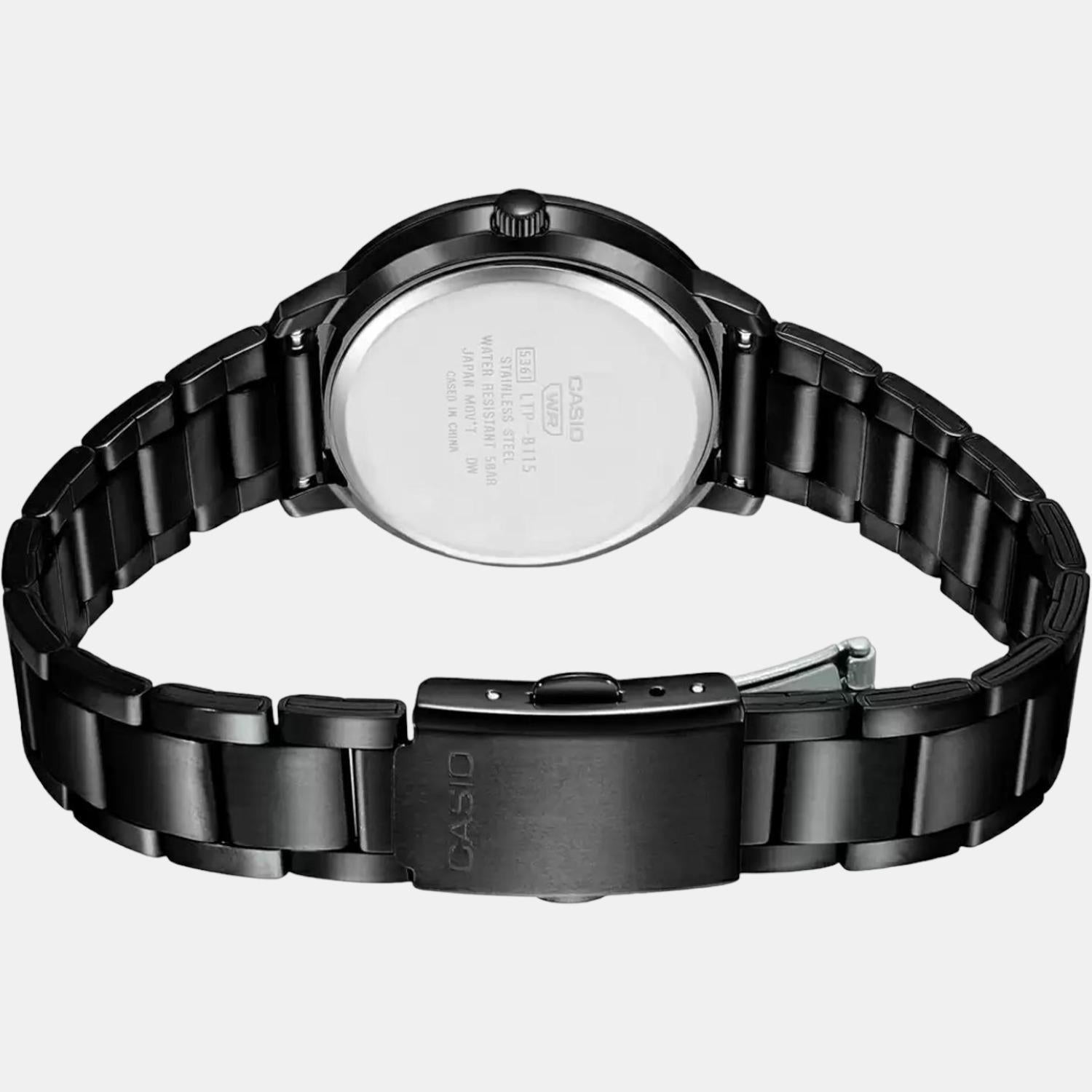 Casio Enticer Women Quartz Black Dial Analog Stainless Steel Watch A1938 - view 4