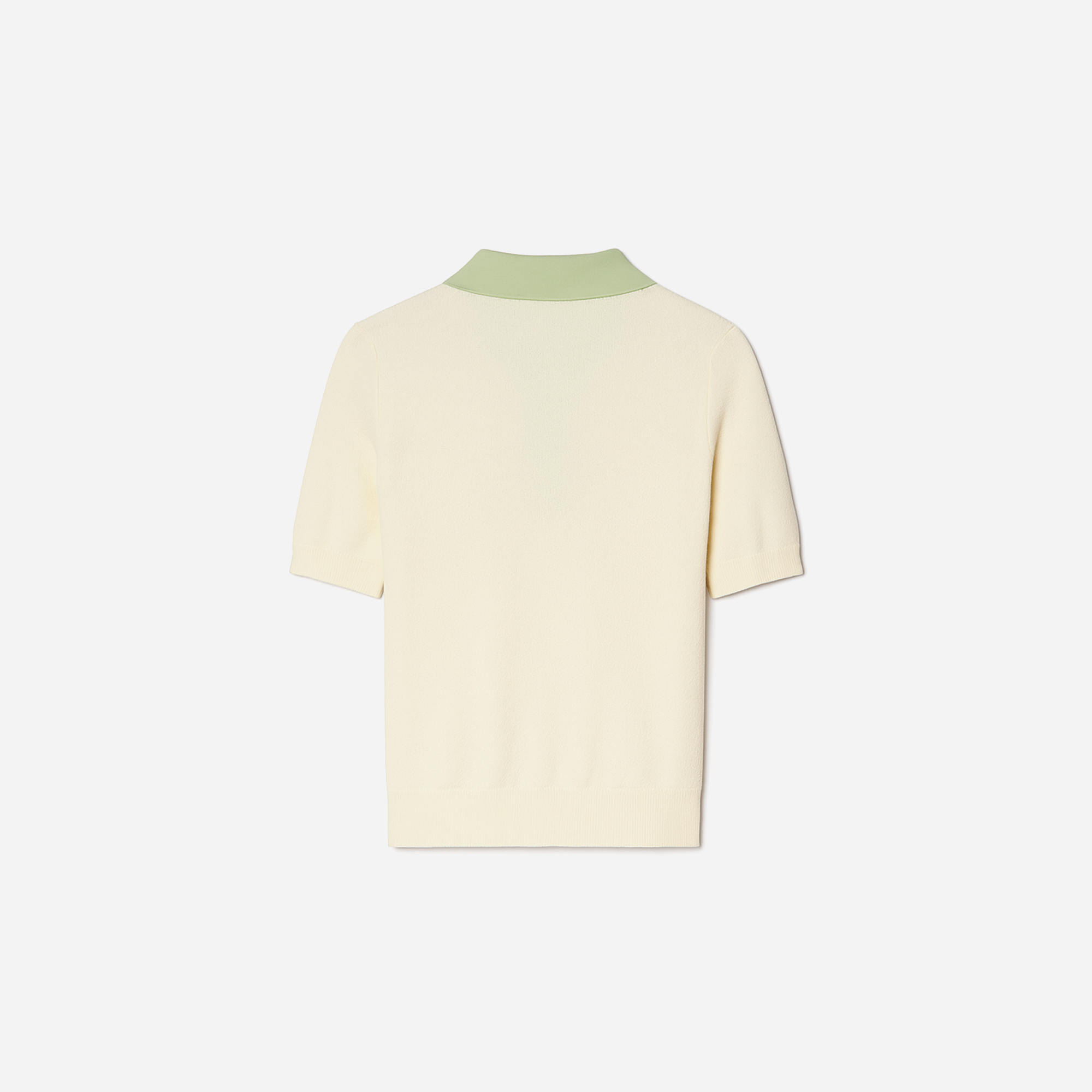 Tory Burch Cotton Pointelle Logo Polo New Ivory Light Peppermint - view 2