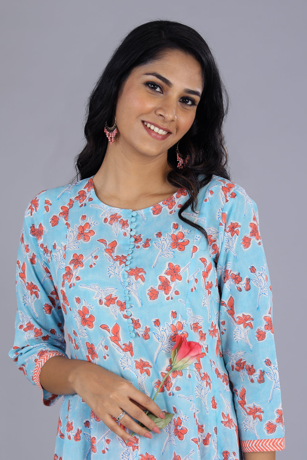 Kalanjali Ethnics Handblock printed long kurti - view 2