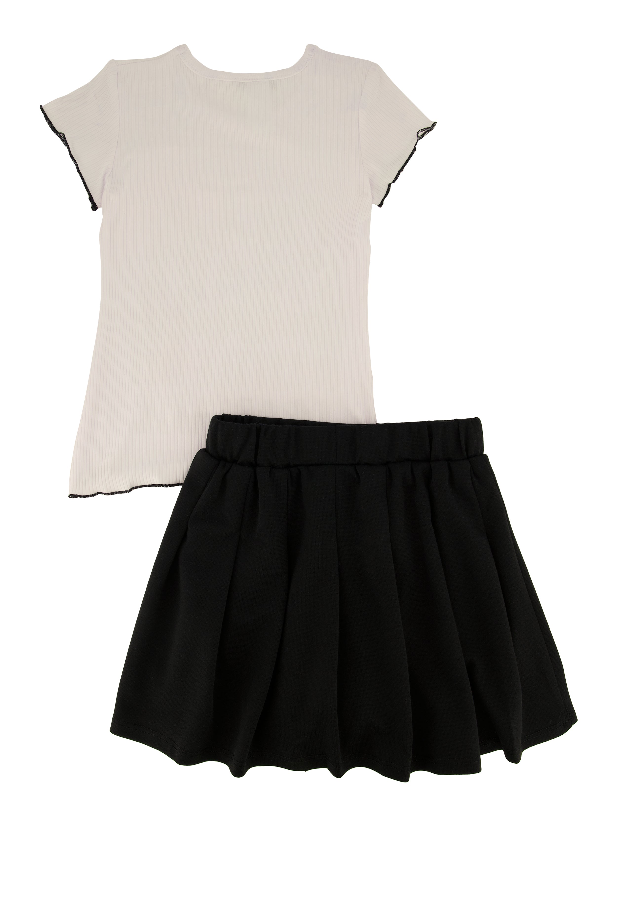 Rainbow Shops Little Girls Cute Smart and A Little Bit Dramatic Tee with Skirt - view 2