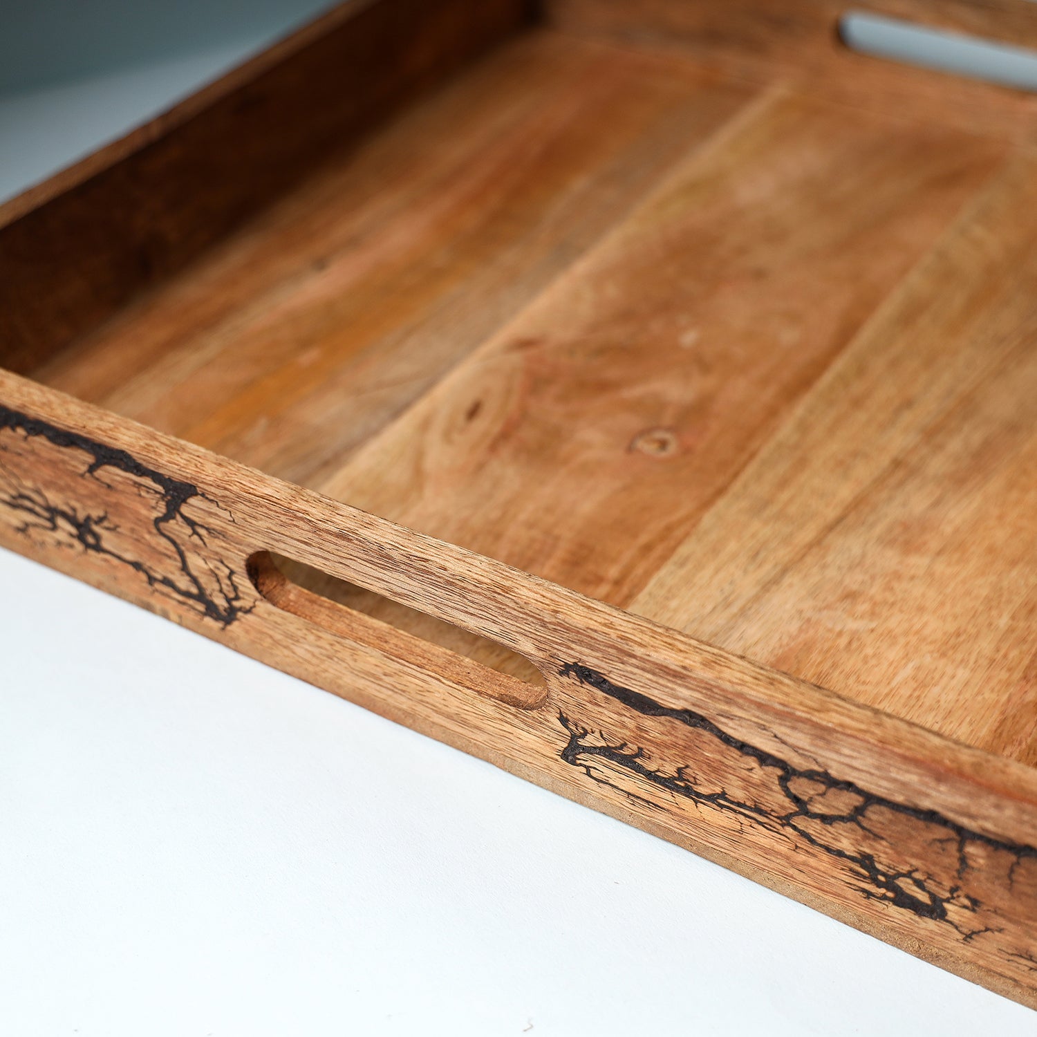 HAVELI CHRONICLES Brown - Handcrafted Mango Wooden Serving Tray (15 x 15 in) - view 4