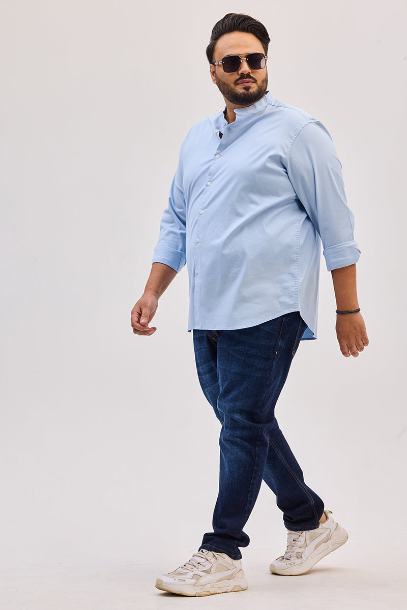 SNITCH Light Blue Mandarin Shirt - view 5