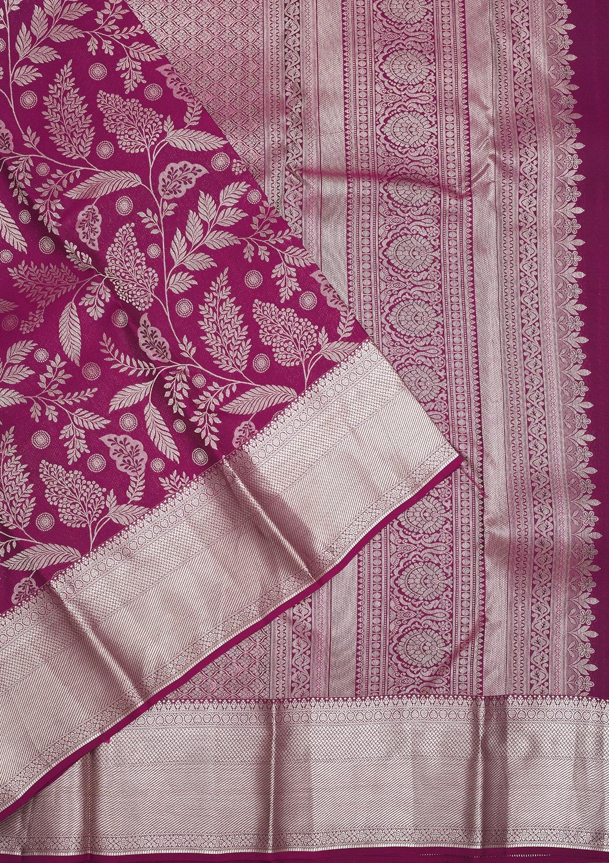 Koskii Wine Zariwork Pure Silk Saree – Women's - view 3