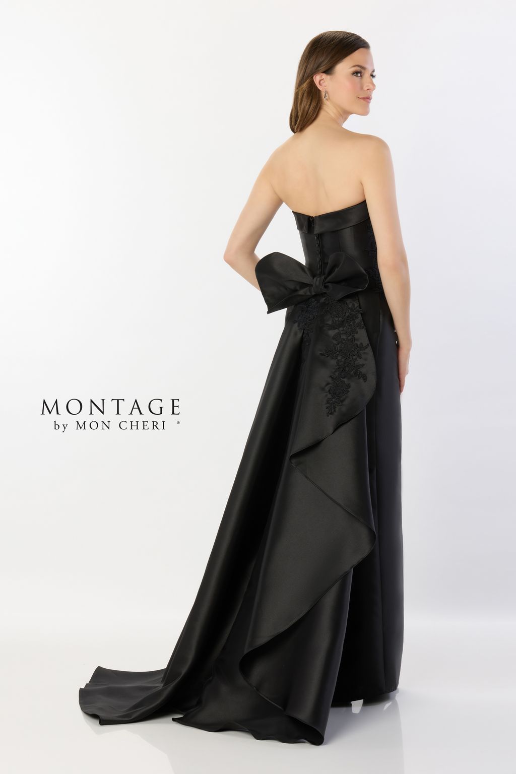 Montage M2235 Long Lace High Slit Formal Evening Dress - view 2
