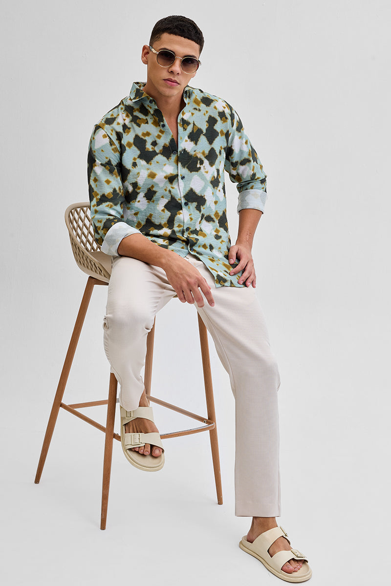 SNITCH Green Textured Abstract Shirt - view 3