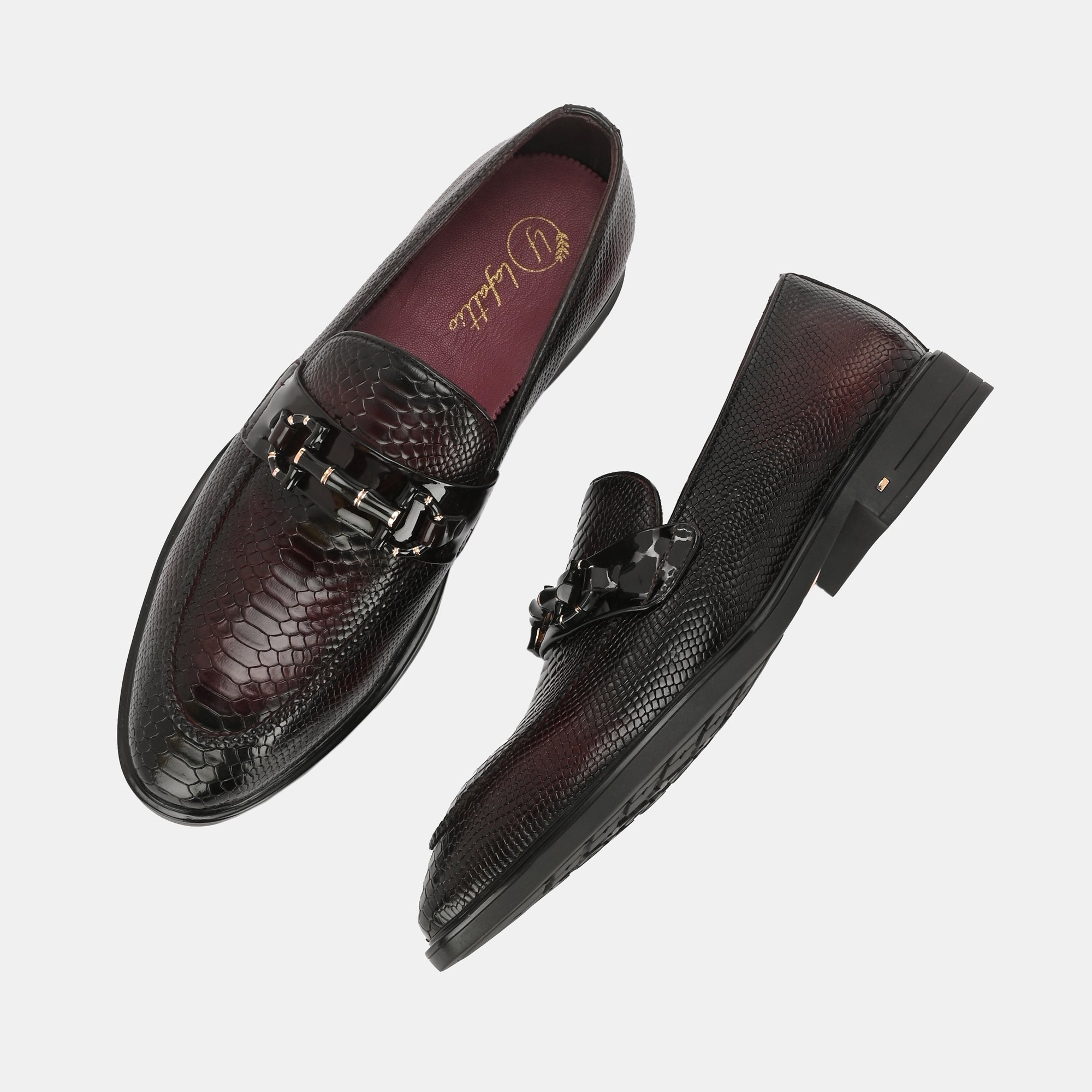Cherry Textured Buckled Loafers by Lafattio - view 9