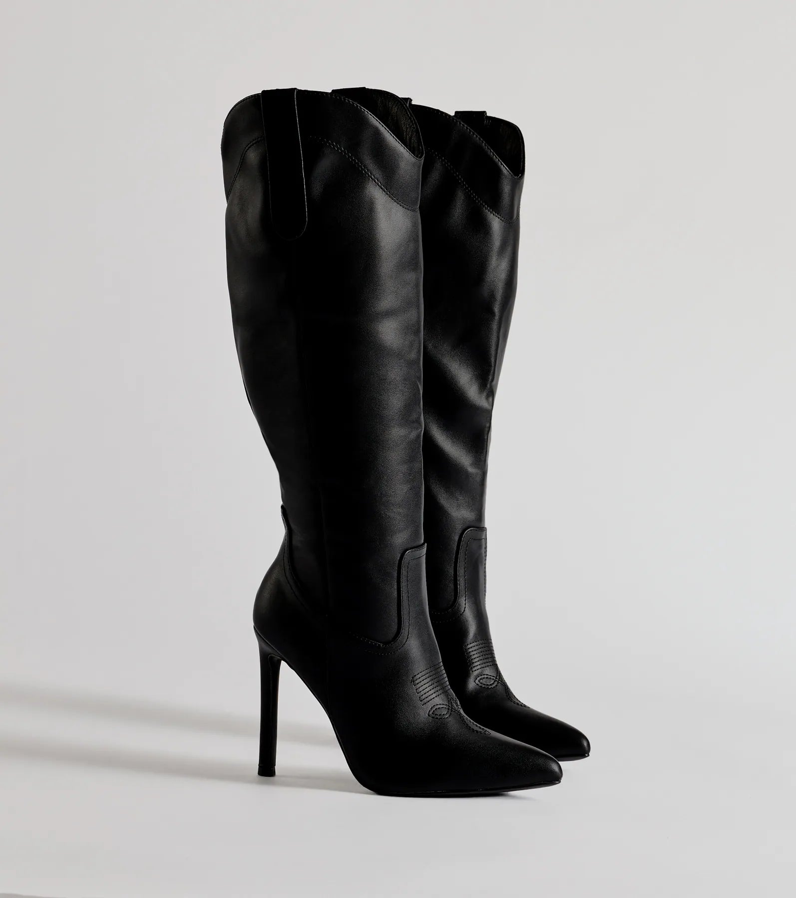 Windsor Sleek Western Under-The-Knee Stiletto Boots