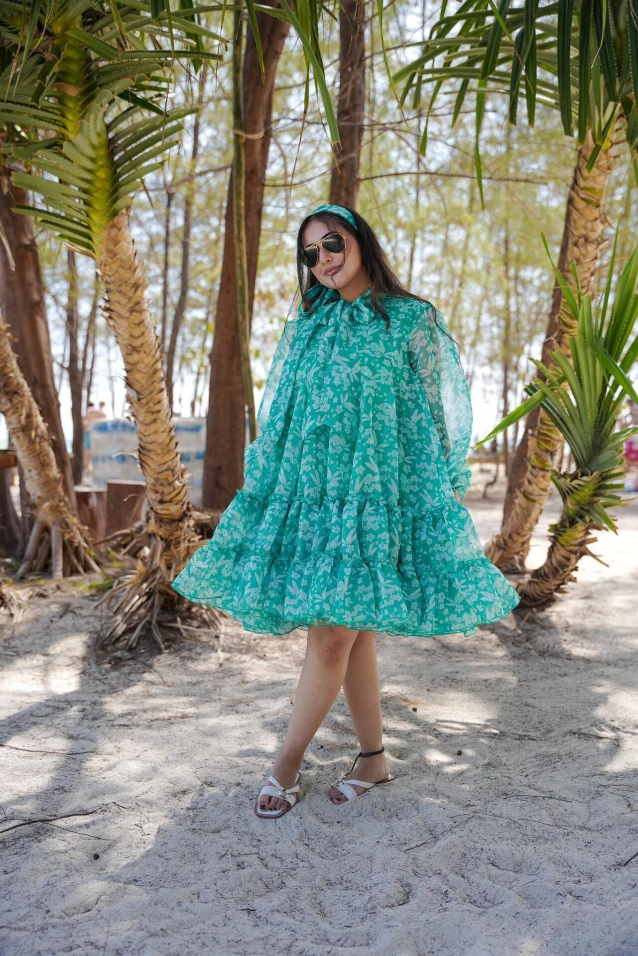Idaho-o Disty green organza dress - view 2