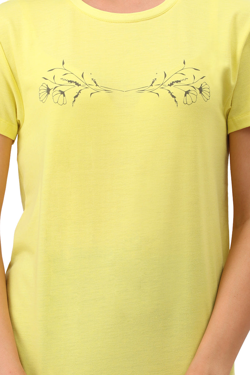 Amante Cotton Blend Sleep T-shirt - Limelight - view 4