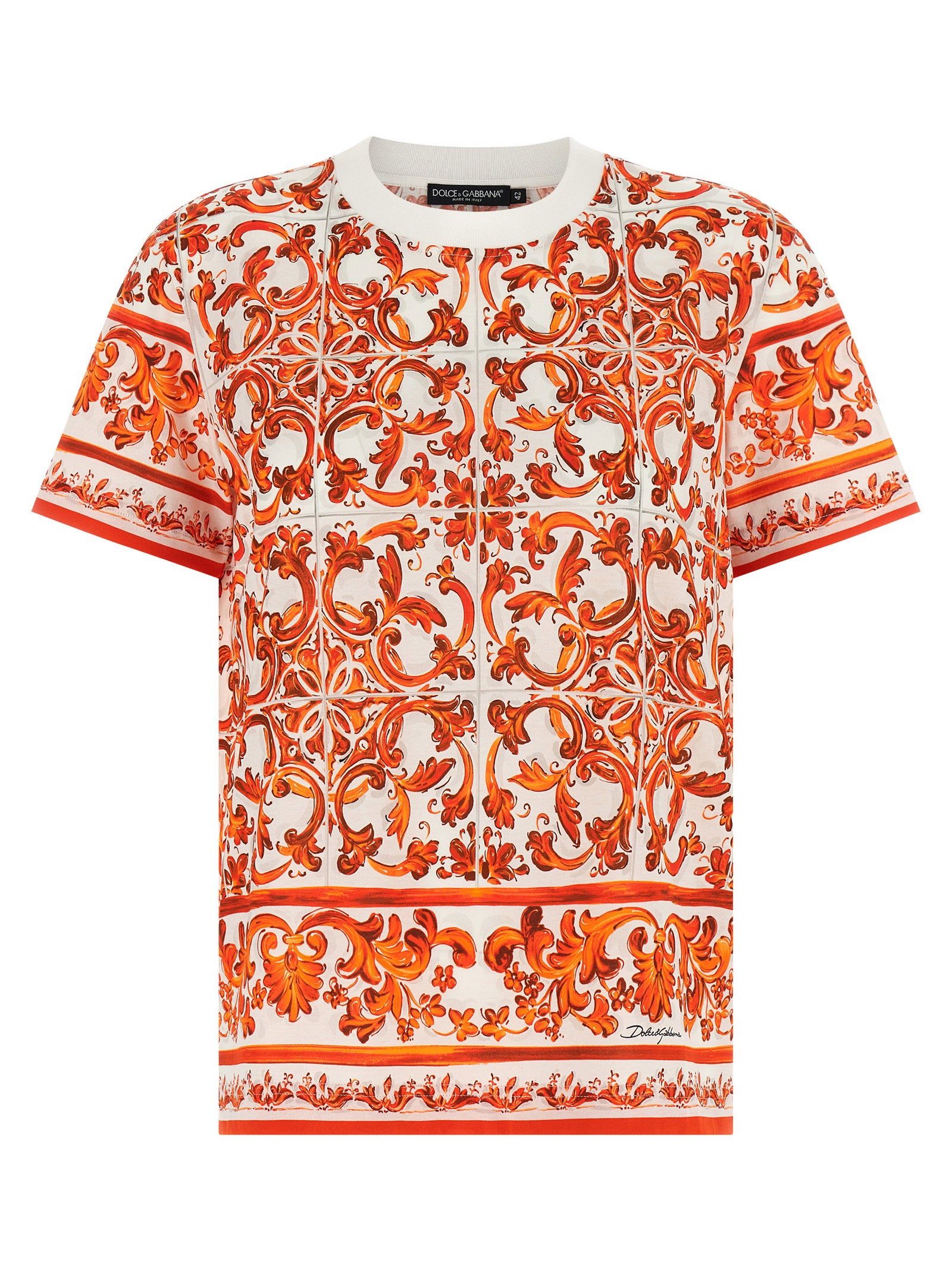 Dolce & Gabbana Maiolica T-shirt – 100% cotton