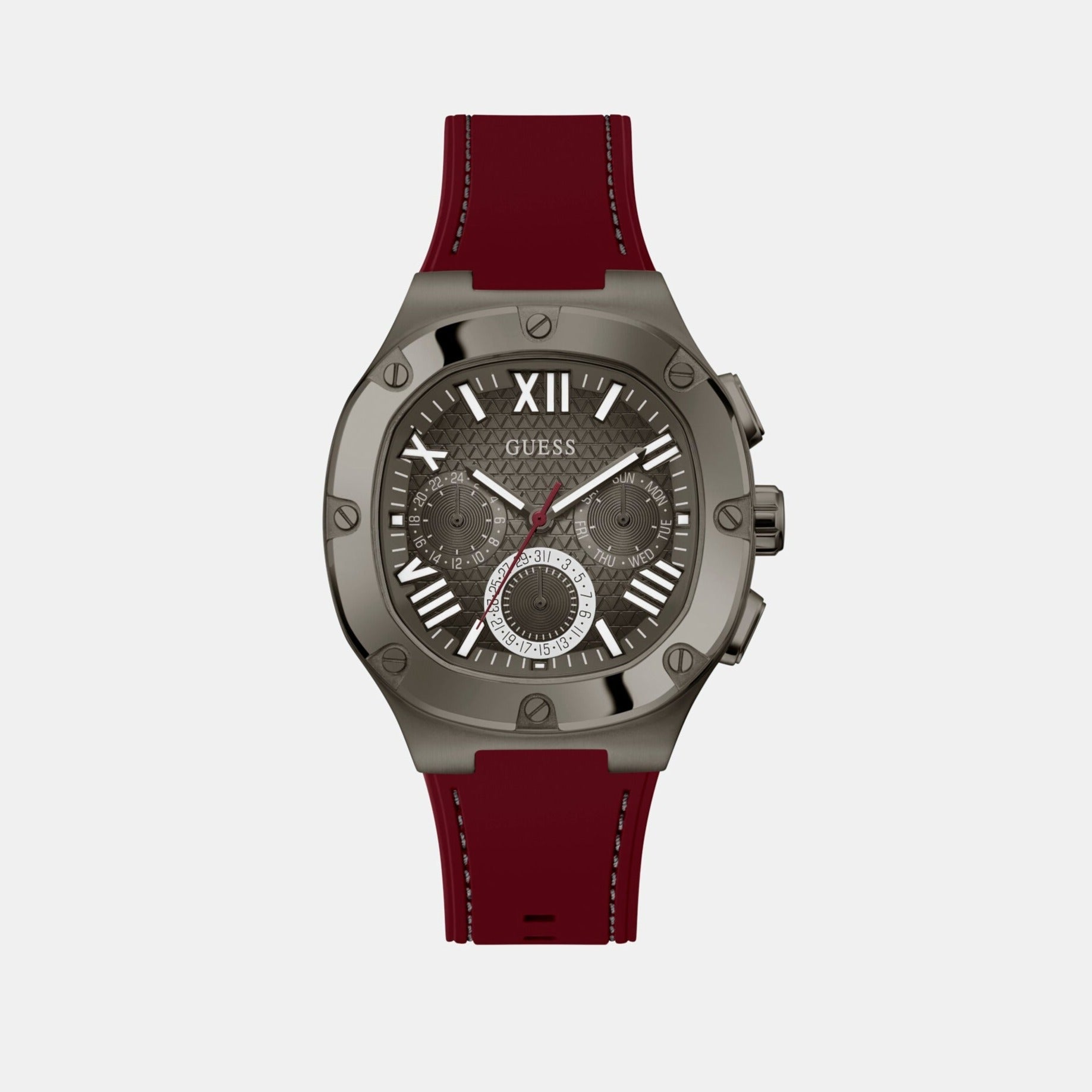 Guess Headline Men Quartz Grey Dial Chronograph Silicone Watch GW0571G4