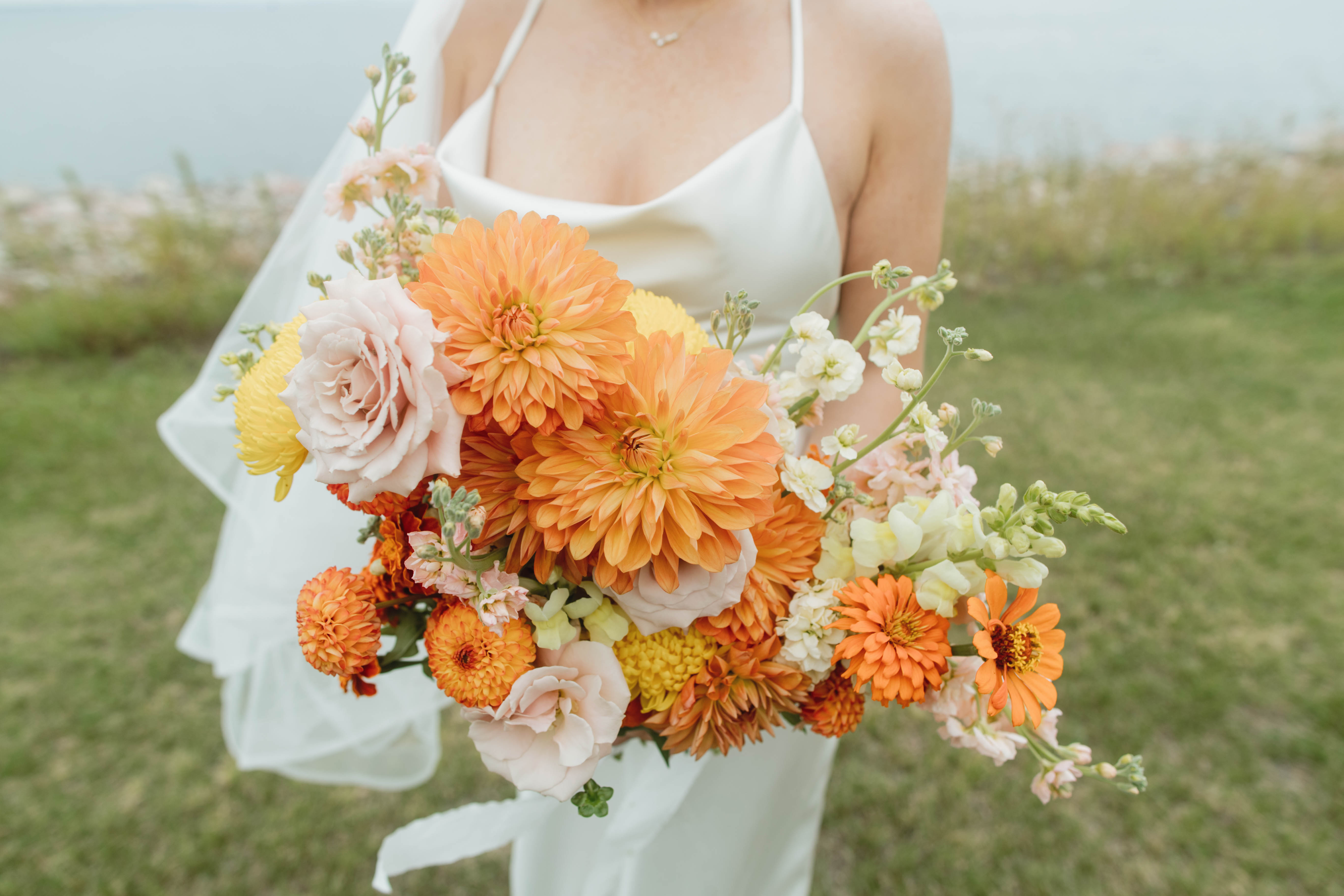 fiftyflowers.com Dreamy Orange and Yellow Grassland Elopement - view 5