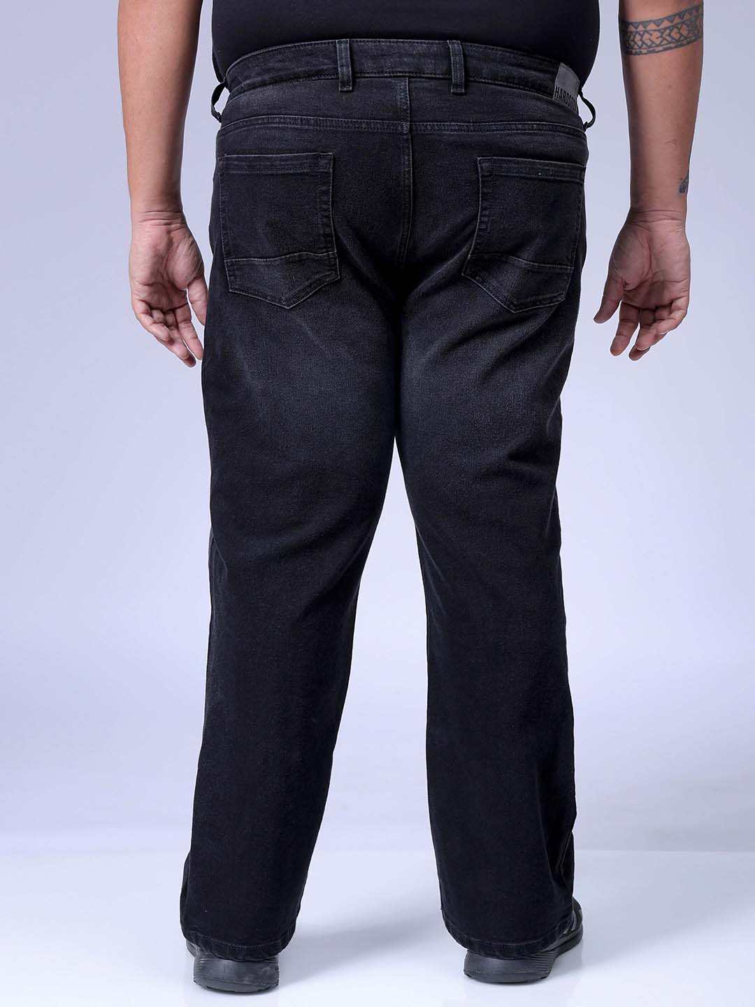 Hardsoda Men's Plus Size Black Bootcut Fit Solid Stretchable Jeans - view 5