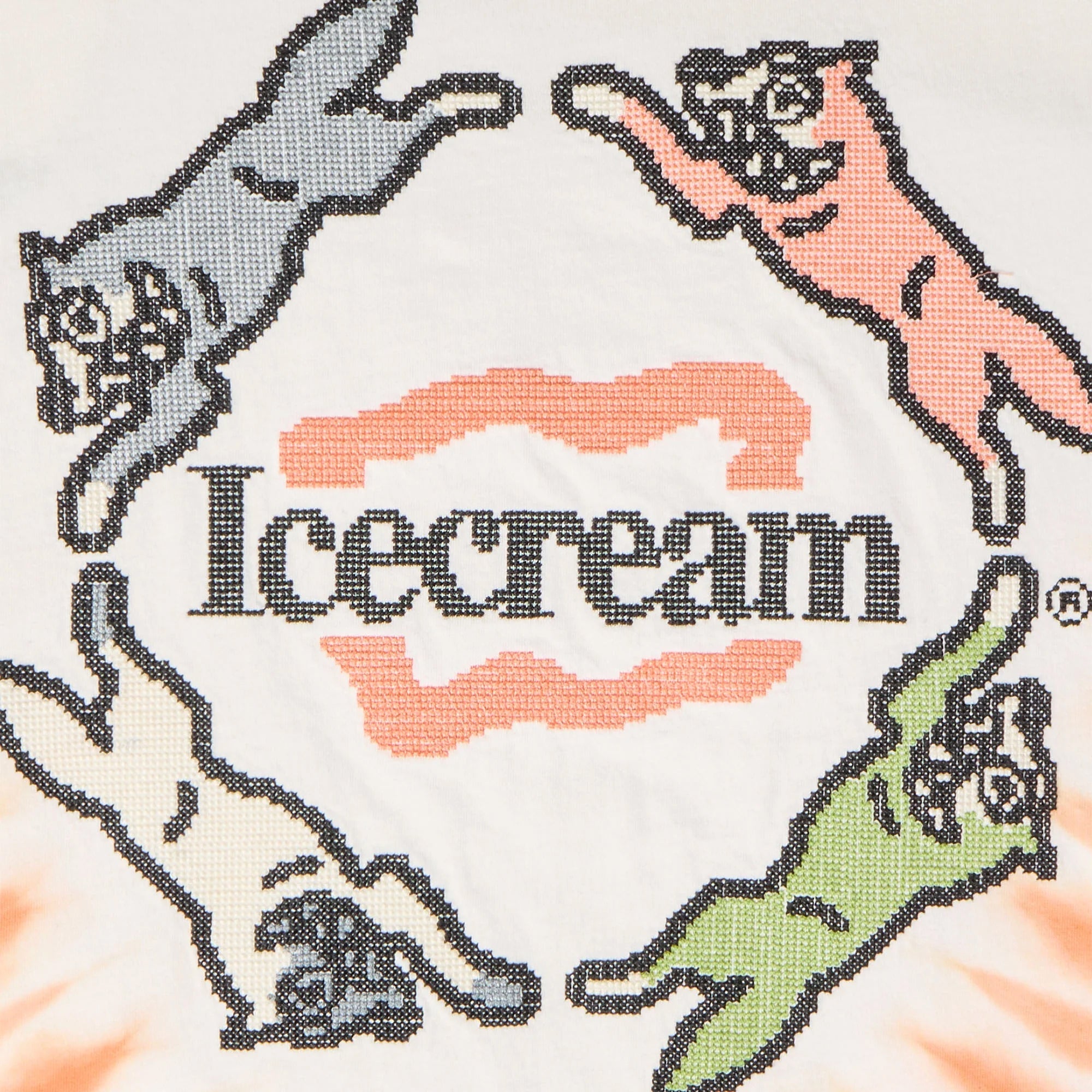 Icecream | TIE DYE S/S KNIT { ANTIQUE WHITE - view 3