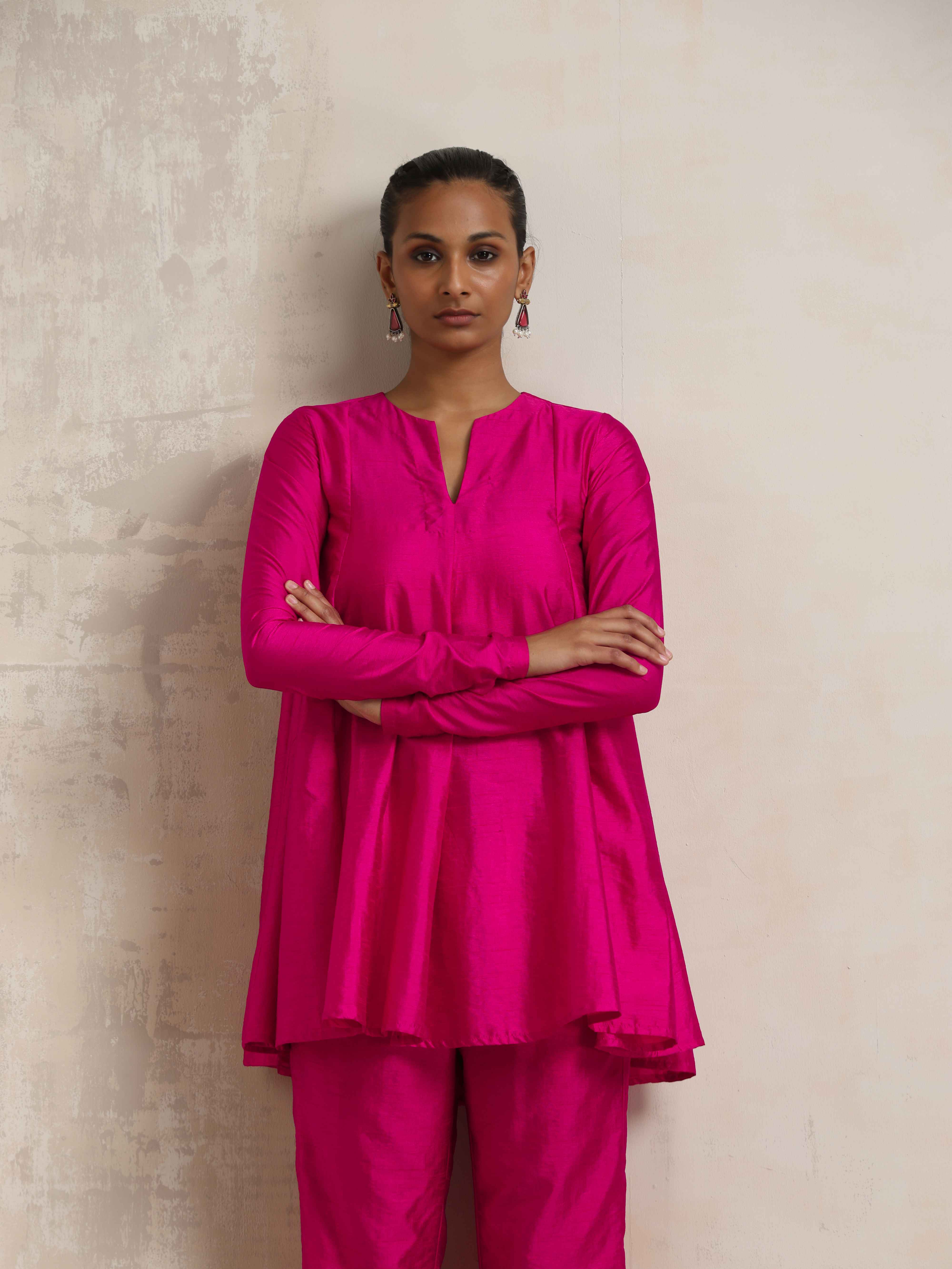 trueBrowns Pink Silk Co-ord Set - view 4
