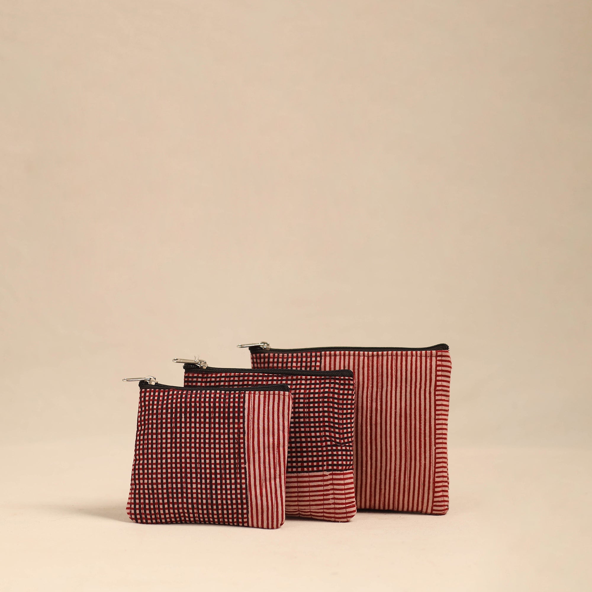 NOORI BAZAR Handmade Cotton Utility Pouches (Set of 3) 25