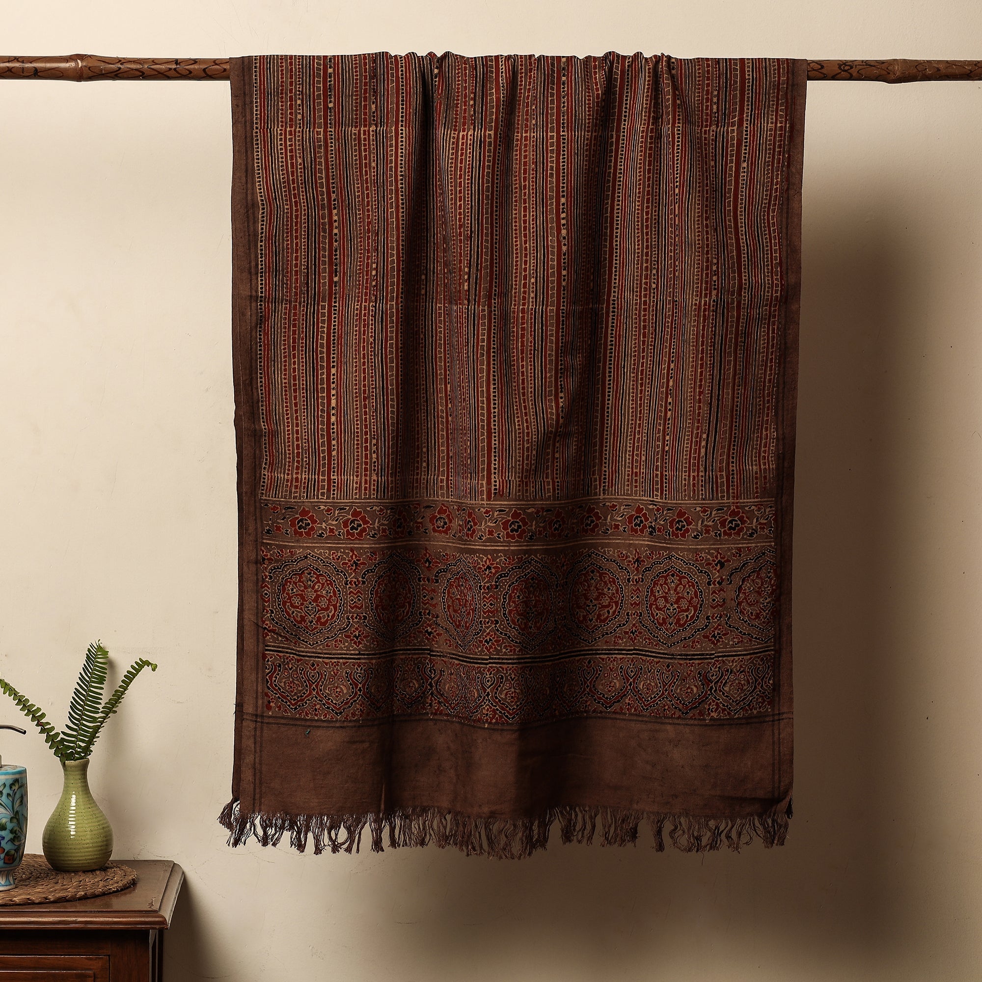 KACHCHH JI CHHAAP Brown - Block Print Cotton Ajrakh Handloom Towel - view 4