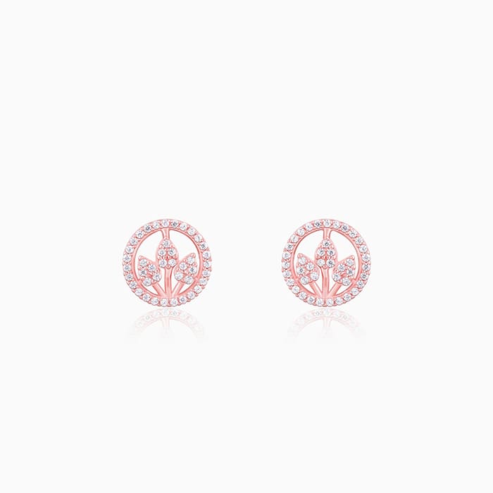 GIVA Jewellery Rose Gold Leafy Lustre Earrings