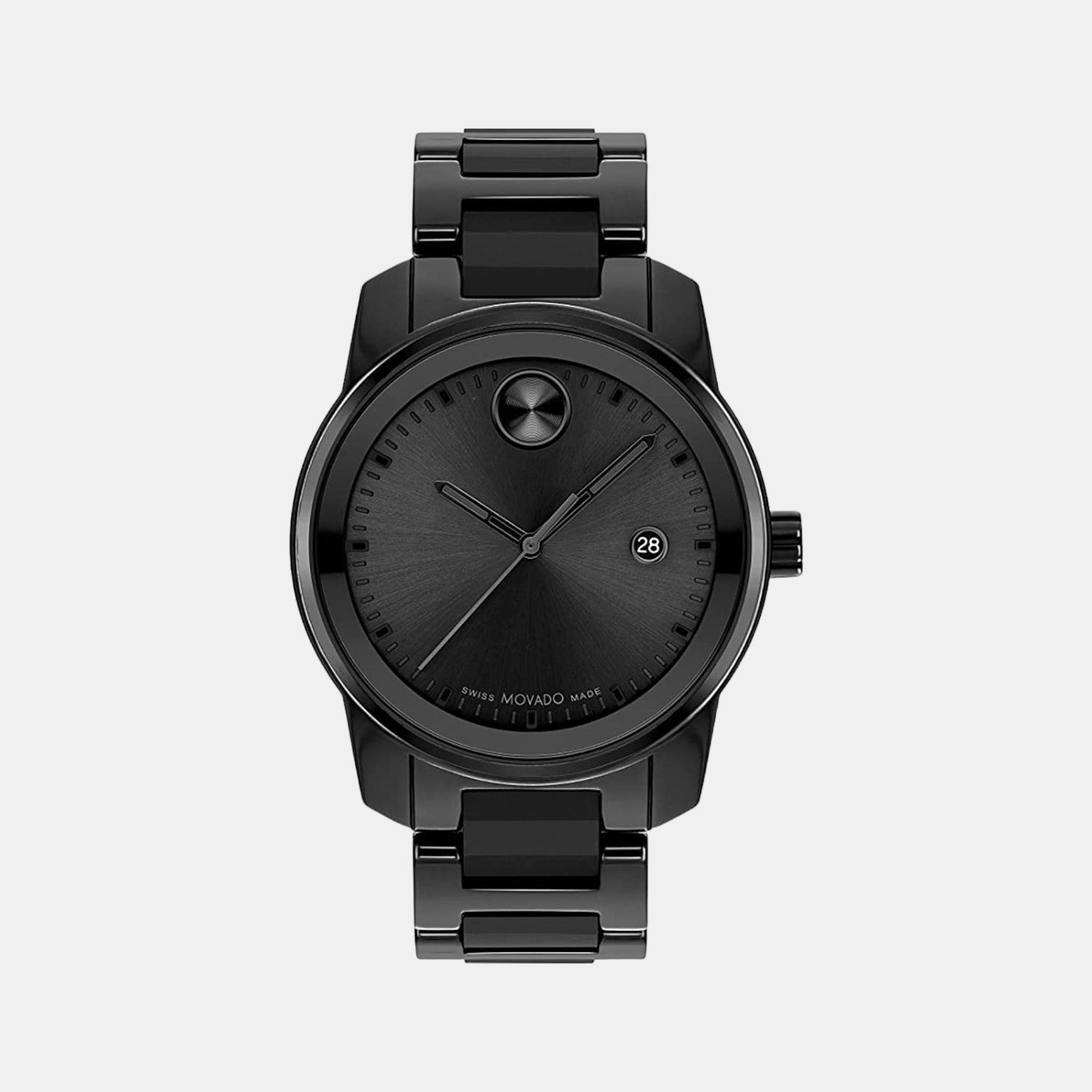 Movado Bold Verso Men Quartz Black Dial Analog Stainless Steel Watch 3600863
