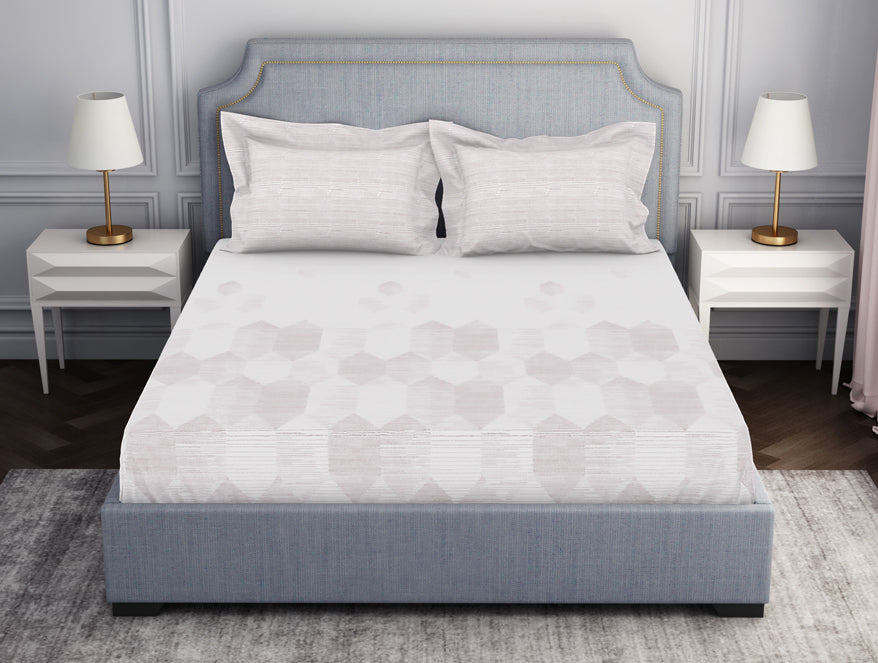 Spaces India Tonalelgence Geometric 100% Cotton Fitted Queen - Essentials by Spaces
