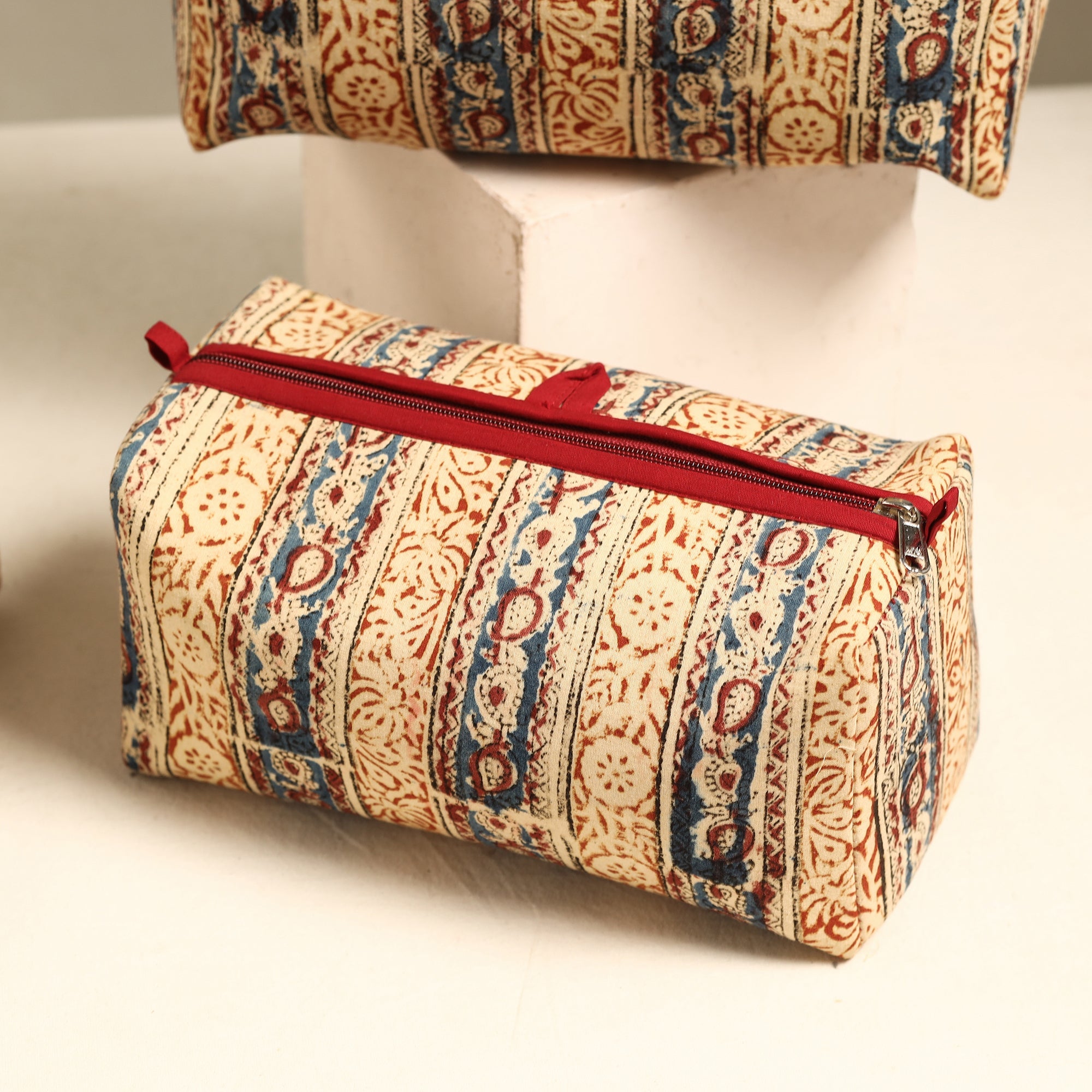 ITOKRI CRAFTS INITIATIVE Beige - Handmade Cotton Toiletry Bags (Set of 3) 44 - view 3
