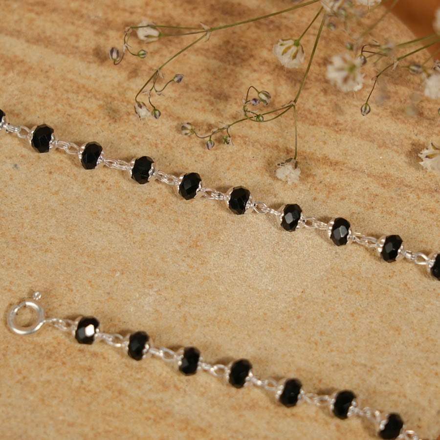 Prinjal Jewellers Powerful Black and Silver Beads Nazariya for Kids