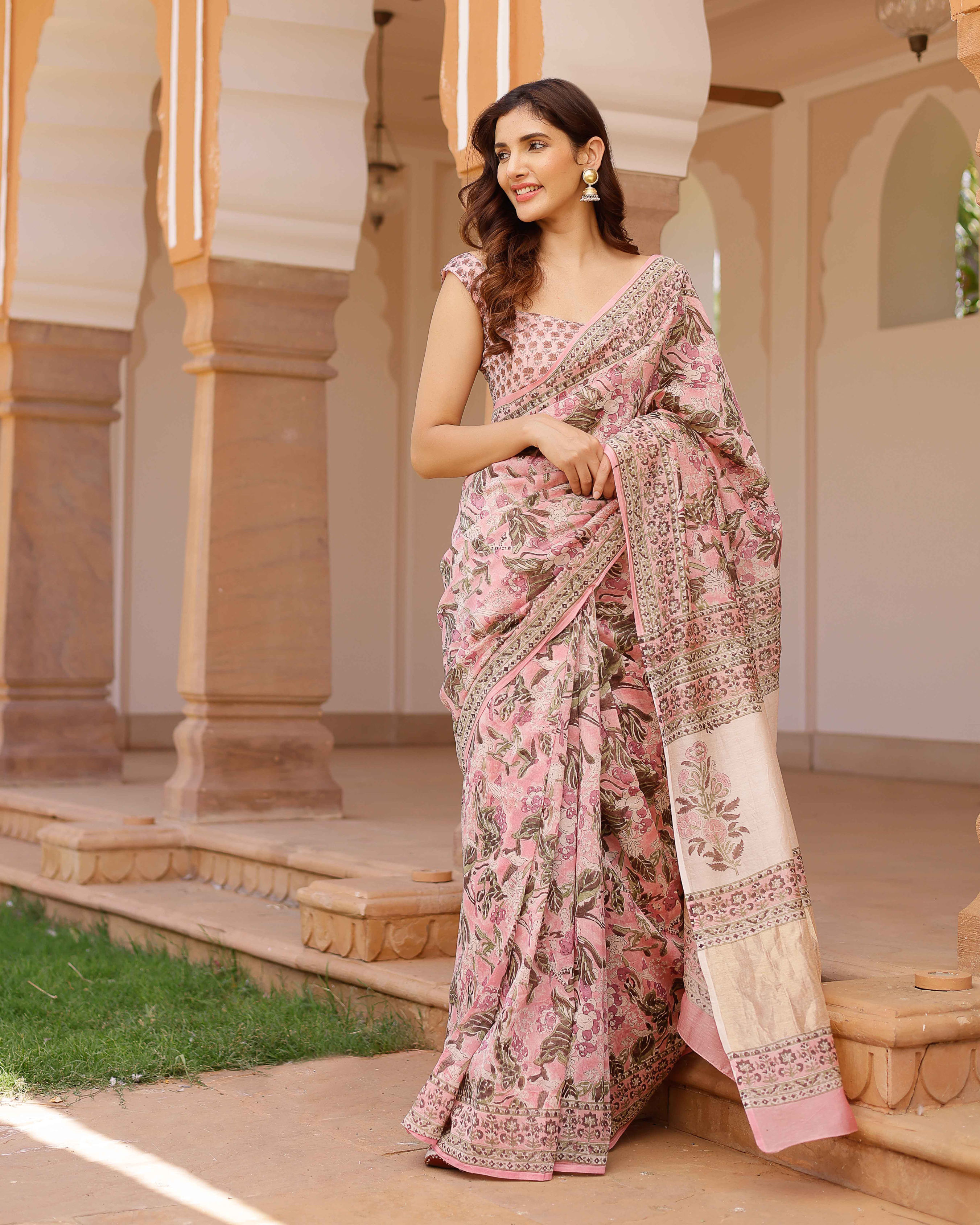 Aachho Aradhna Handblock Chanderi Saree – Women's
