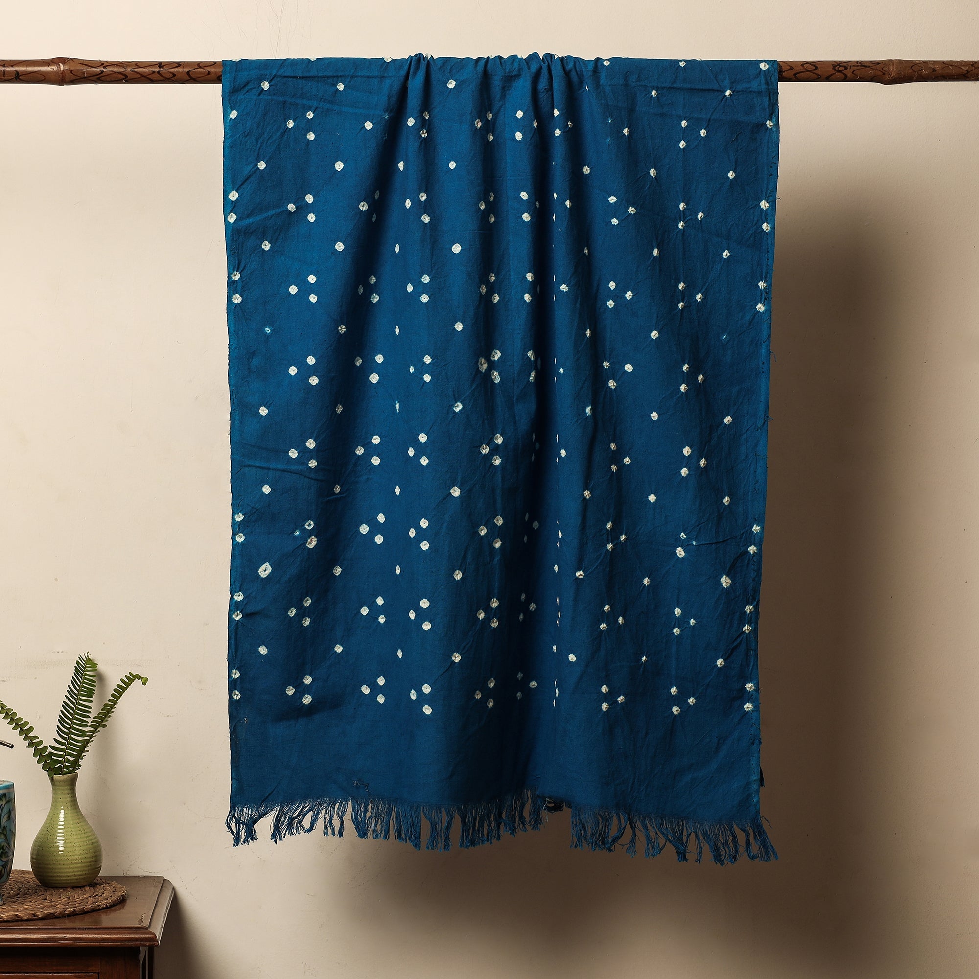 KACHCHH JI CHHAAP Blue - Bandhani Tie-Dye Handloom Cotton Towel - view 4