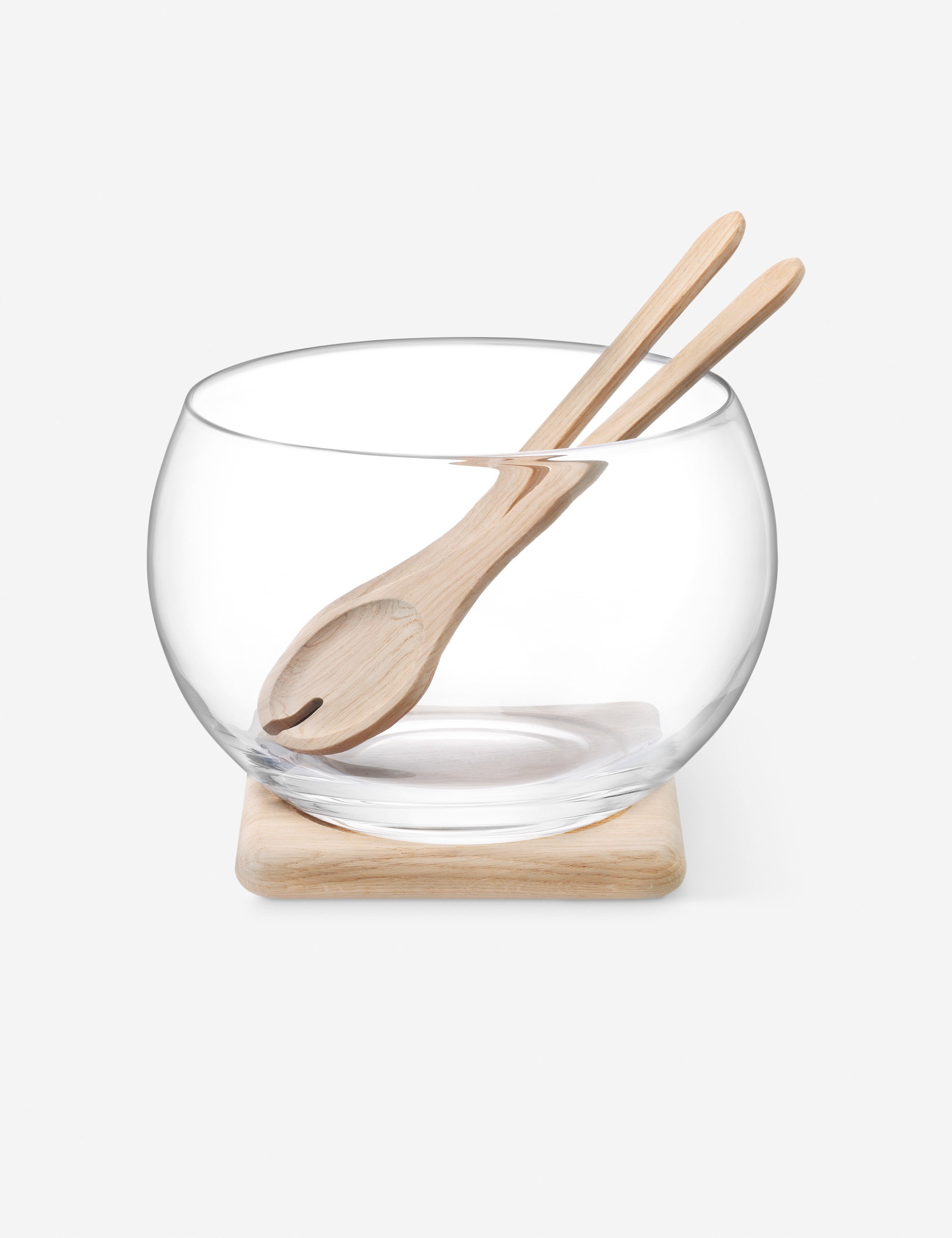 Lulu and Georgia Serve Salad Set & Oak Base by LSA International