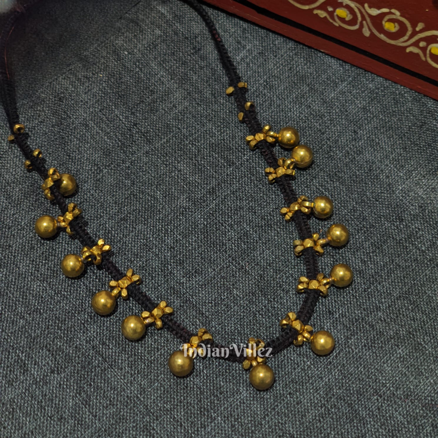 IndianVillèz Pure Handmade Tribal Dhokra Necklace