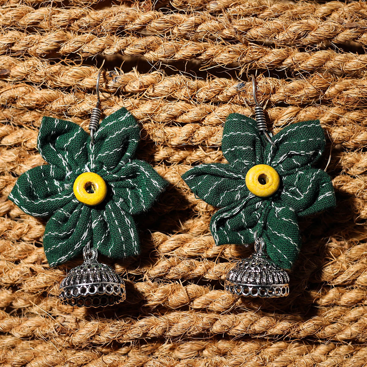 JALPARI Ayat Handcrafted GS Fabart Phool Kali Earrings - view 2