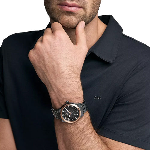 Michael Kors Oversized Panorama Black Skeleton Dial Men 44mm MK9219 - view 2