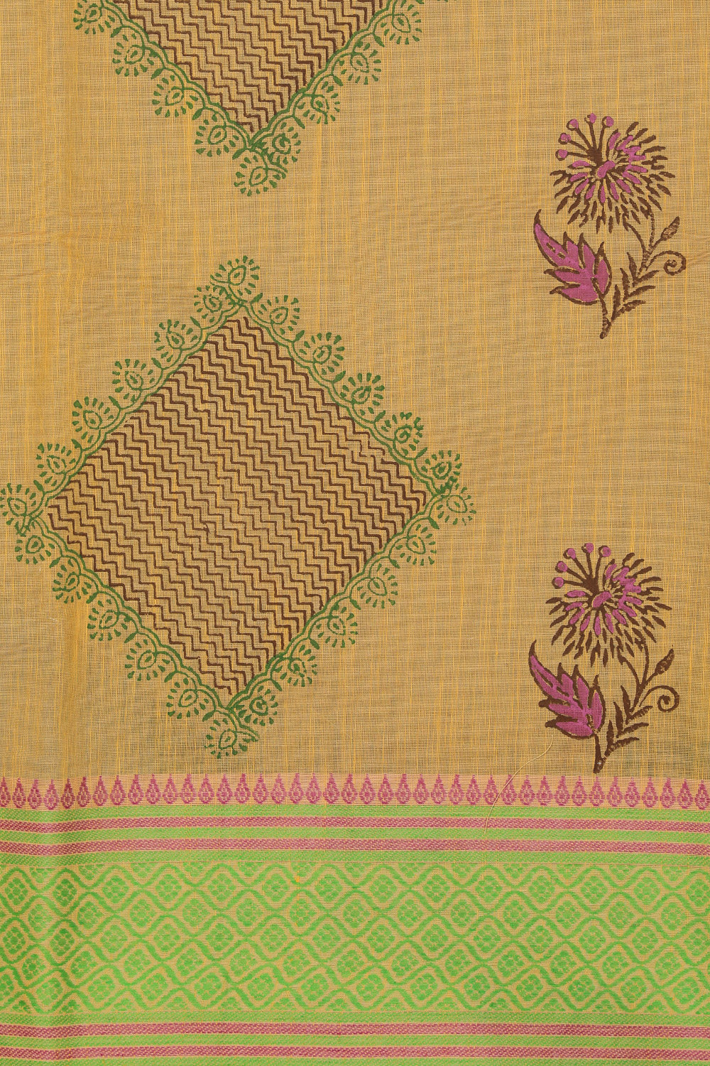 Kalanjali Ethnics Hand block printed cotton saree - view 3
