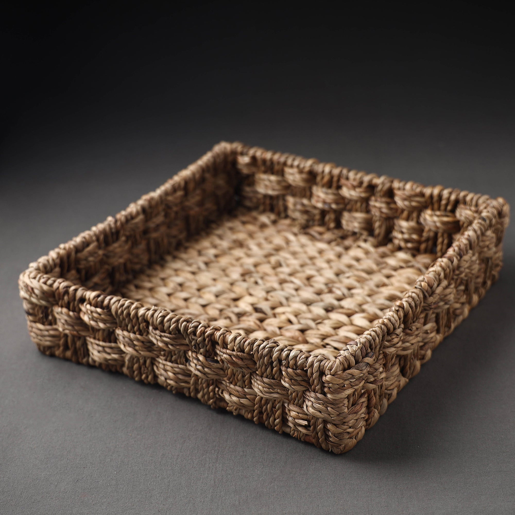 ASAMA Brown - Handcrafted Organic Water Hyacinth Multipurpose Square Tray - view 2