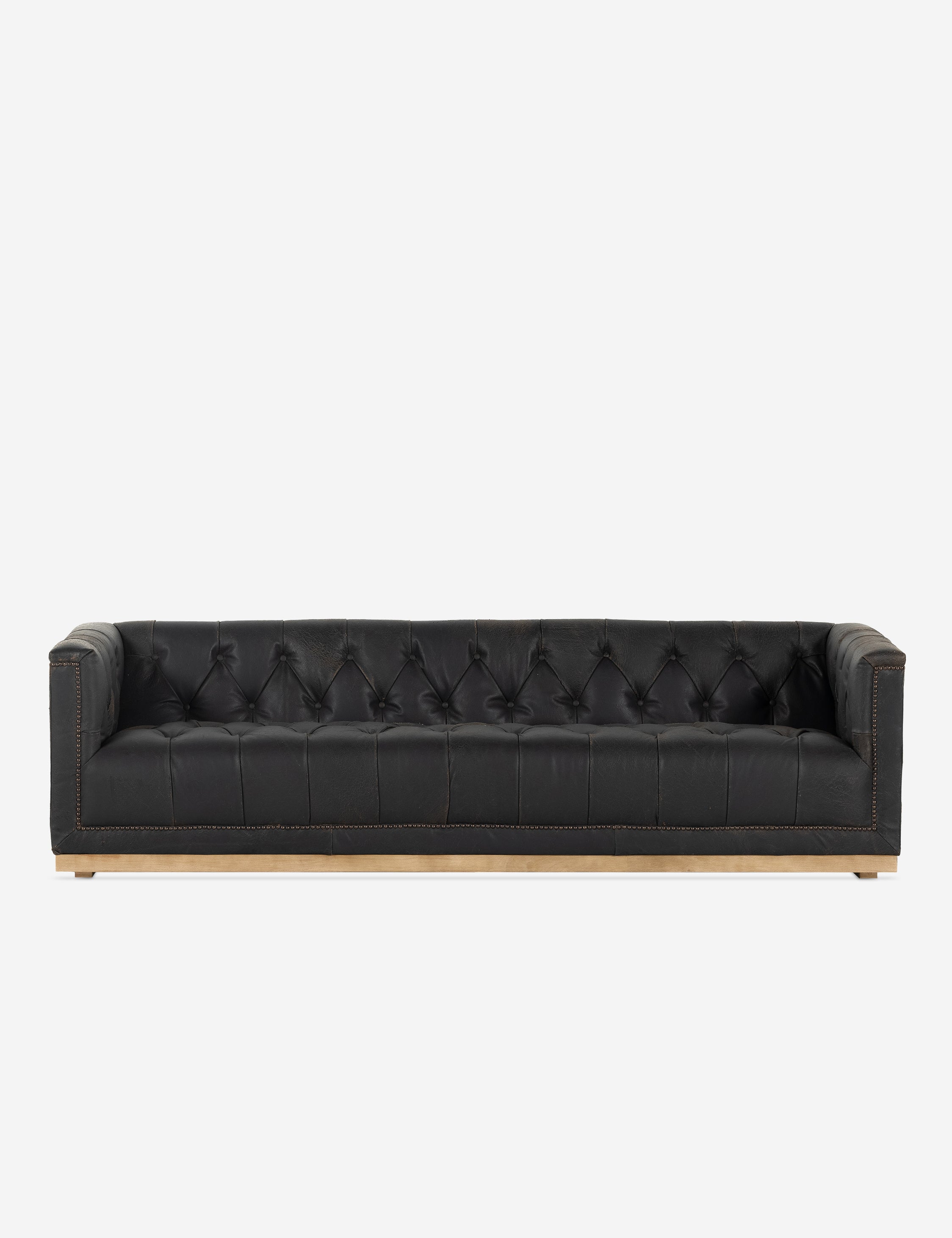 Lulu and Georgia Afia Leather Sofa, Distressed Black