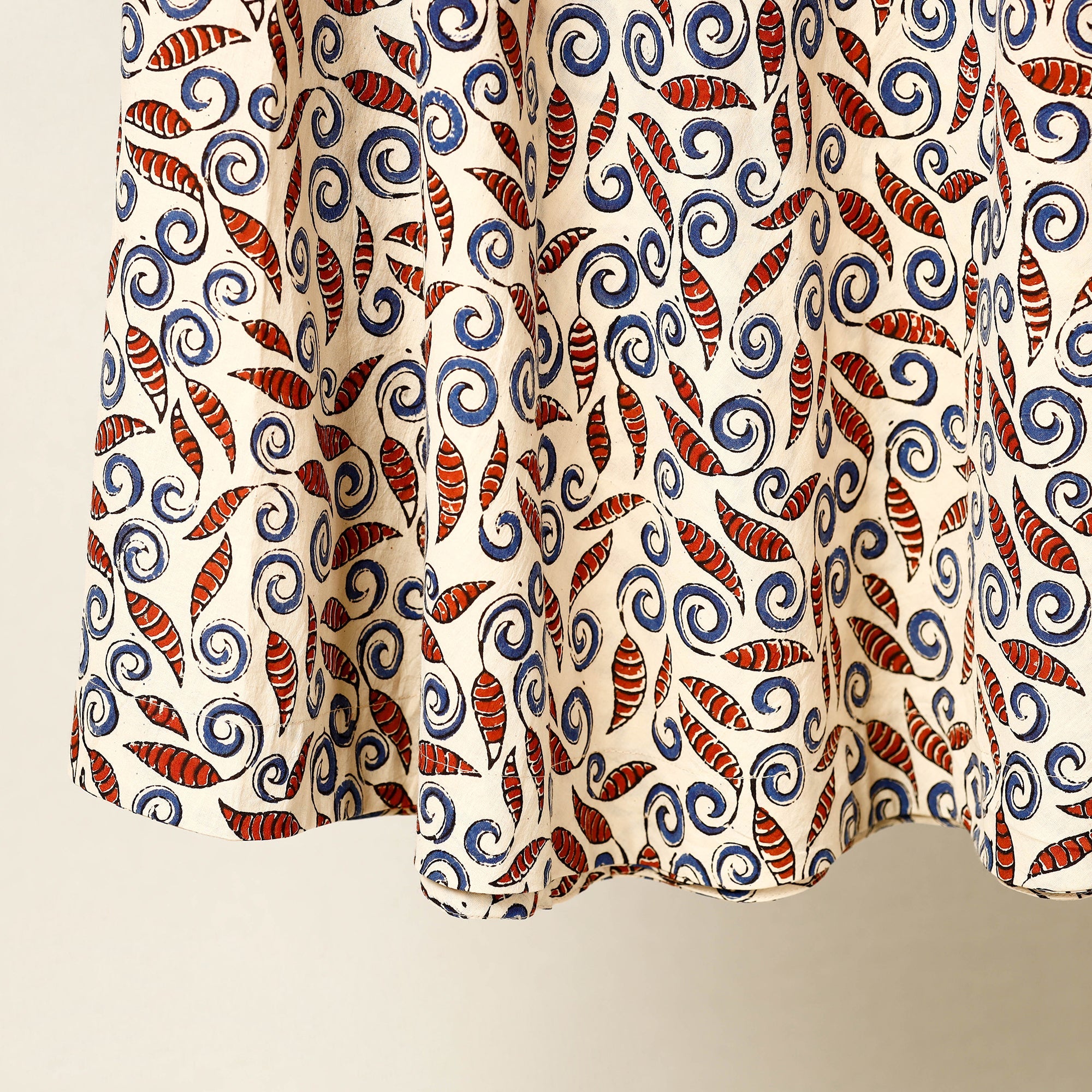 NOORI BAZAR Beige - Block Print Cotton Wrap Around Ajrakh Skirt - view 4