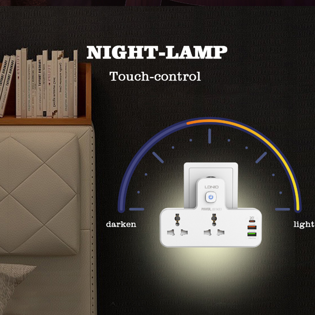 Peeperly LDNIO - Universal Power Socket With Night Lamp
