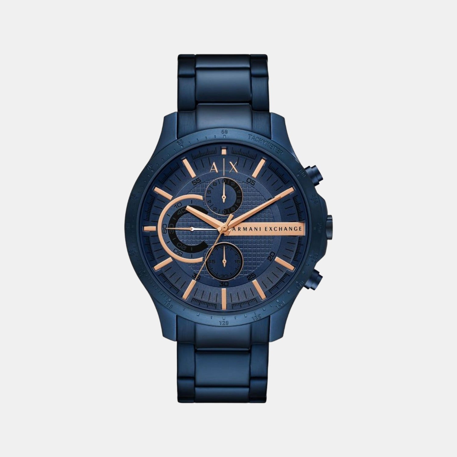 Armani Exchange Hampton Men Quartz Blue Dial Chronograph Stainless Steel Watch AX2430
