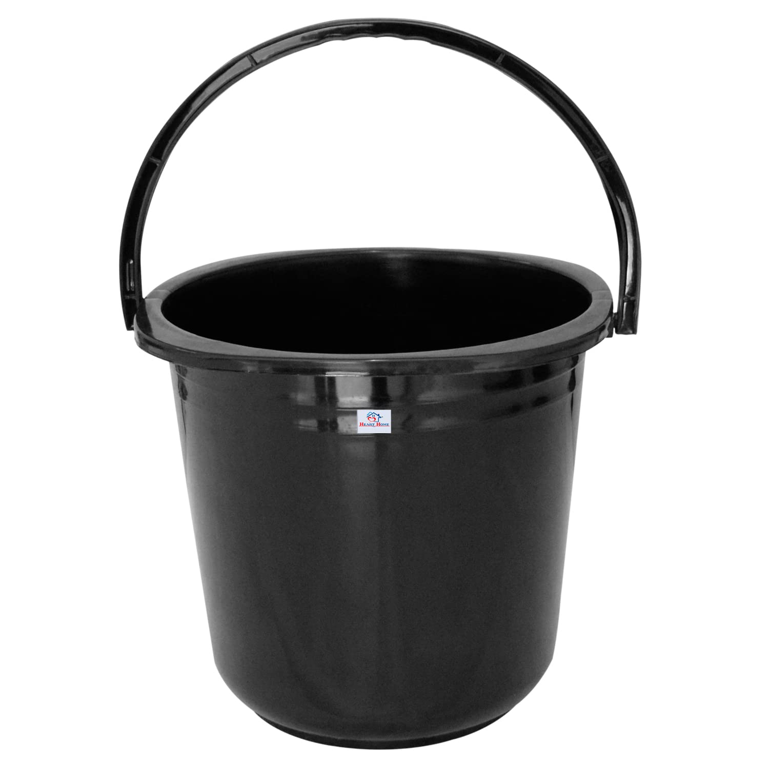 Heart Home 4 Pieces Plastic Bucket, Stool, Mug & Tub Set (Black) - view 3
