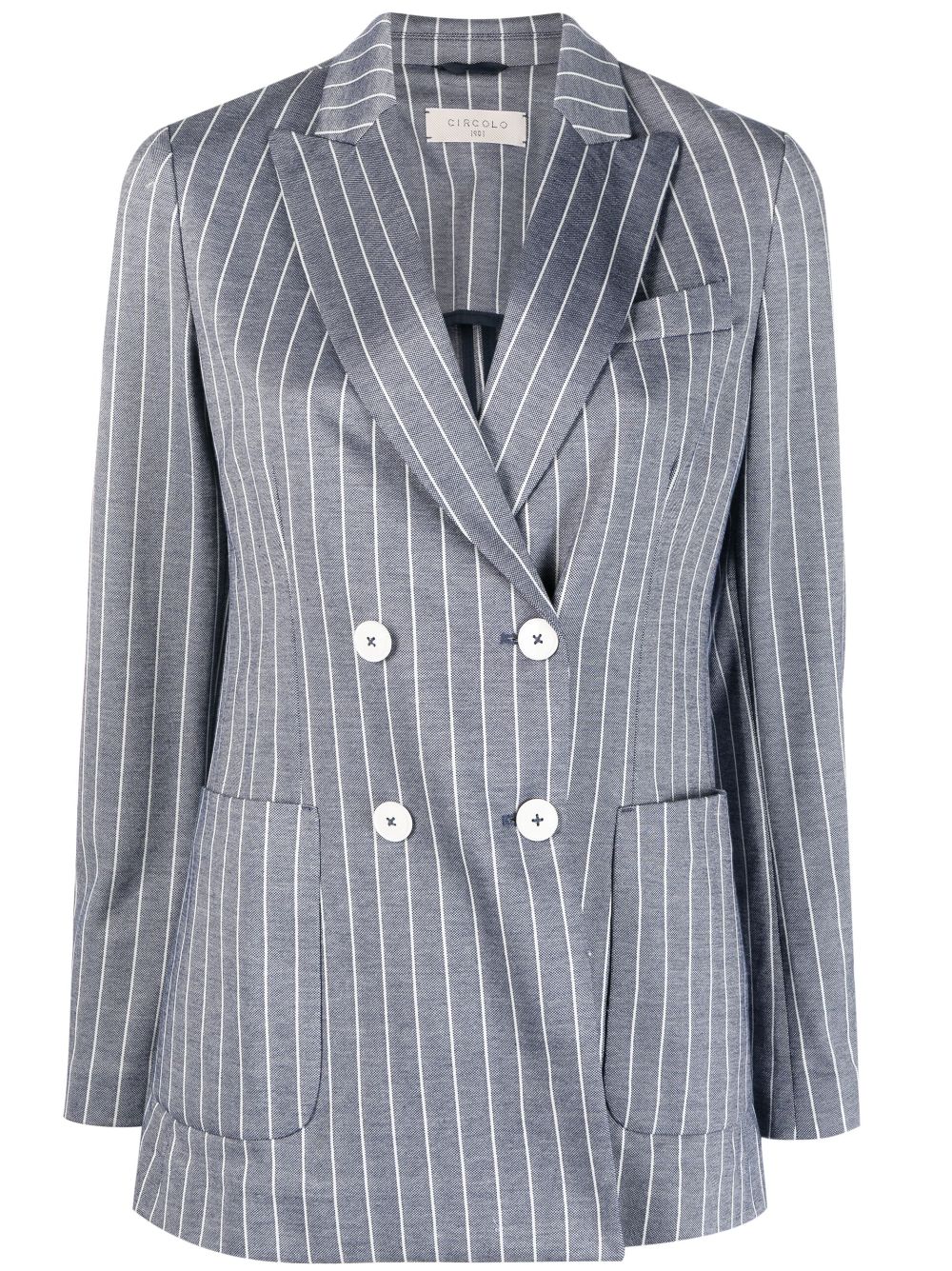 Circolo 1901 Striped double-breasted jacket – 100% cotton