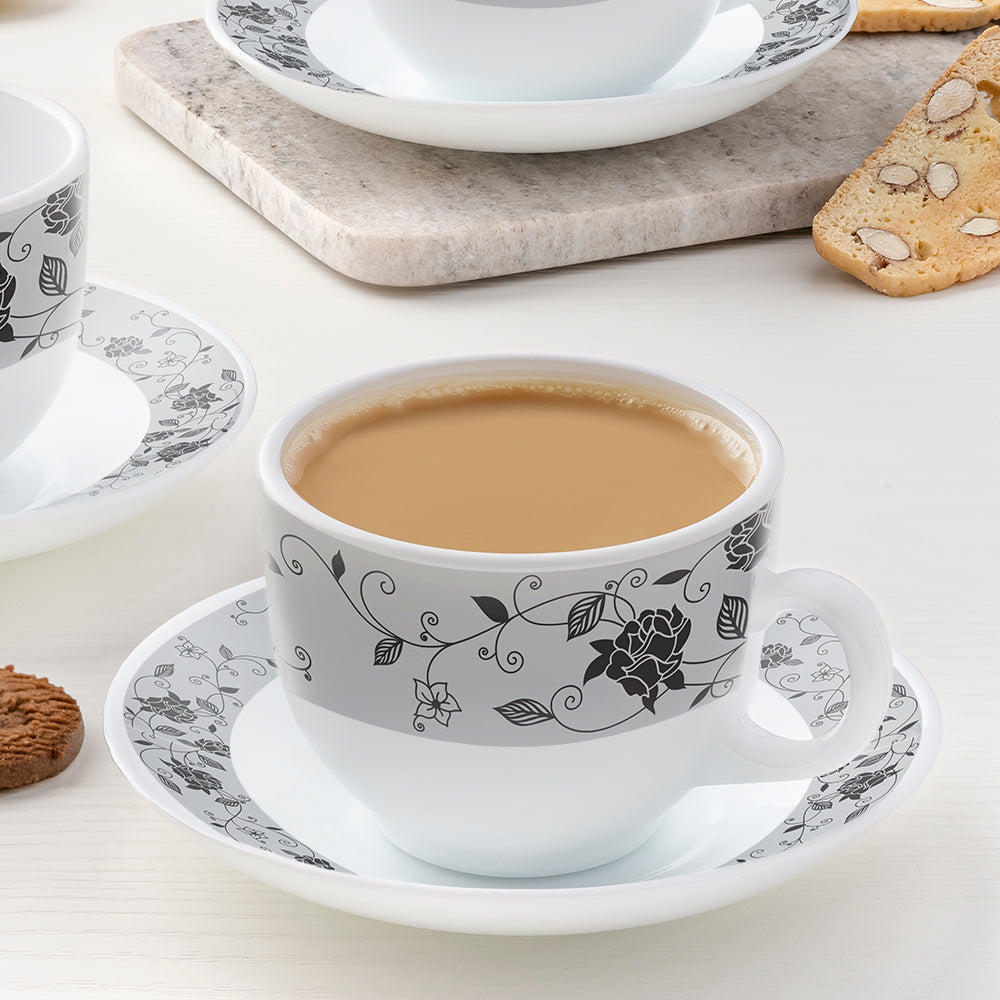 My Borosil Larah by Borosil Rosa Black Cup n Saucer Set