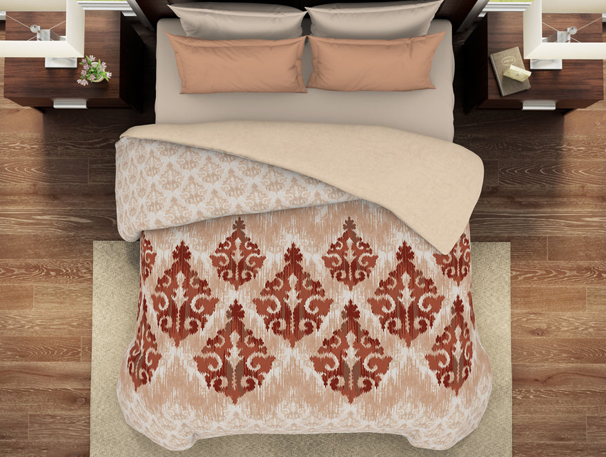 Spaces India Ornate Wheat - Beige 100% Cotton Shell Double Quilt / AC Comforter - Reagalis By Spaces - view 3