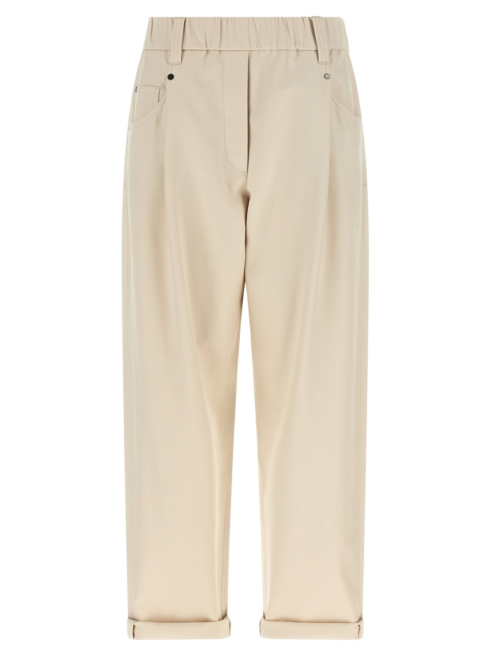 Brunello Cucinelli Baggy Pull-on Pants – 97% cotton, 3% elastane