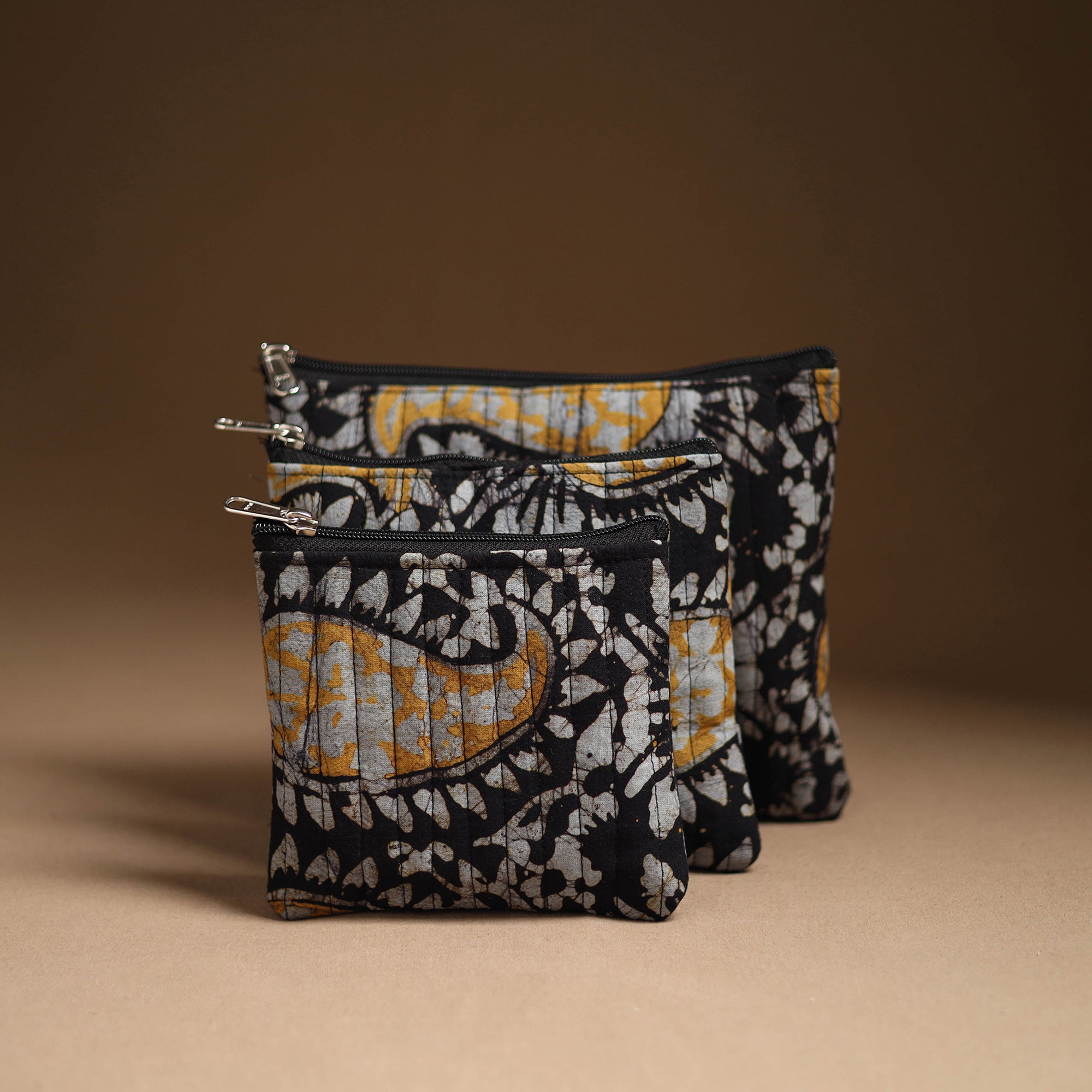 NOORI BAZAR Black - Handmade Cotton Utility Pouch Set 04